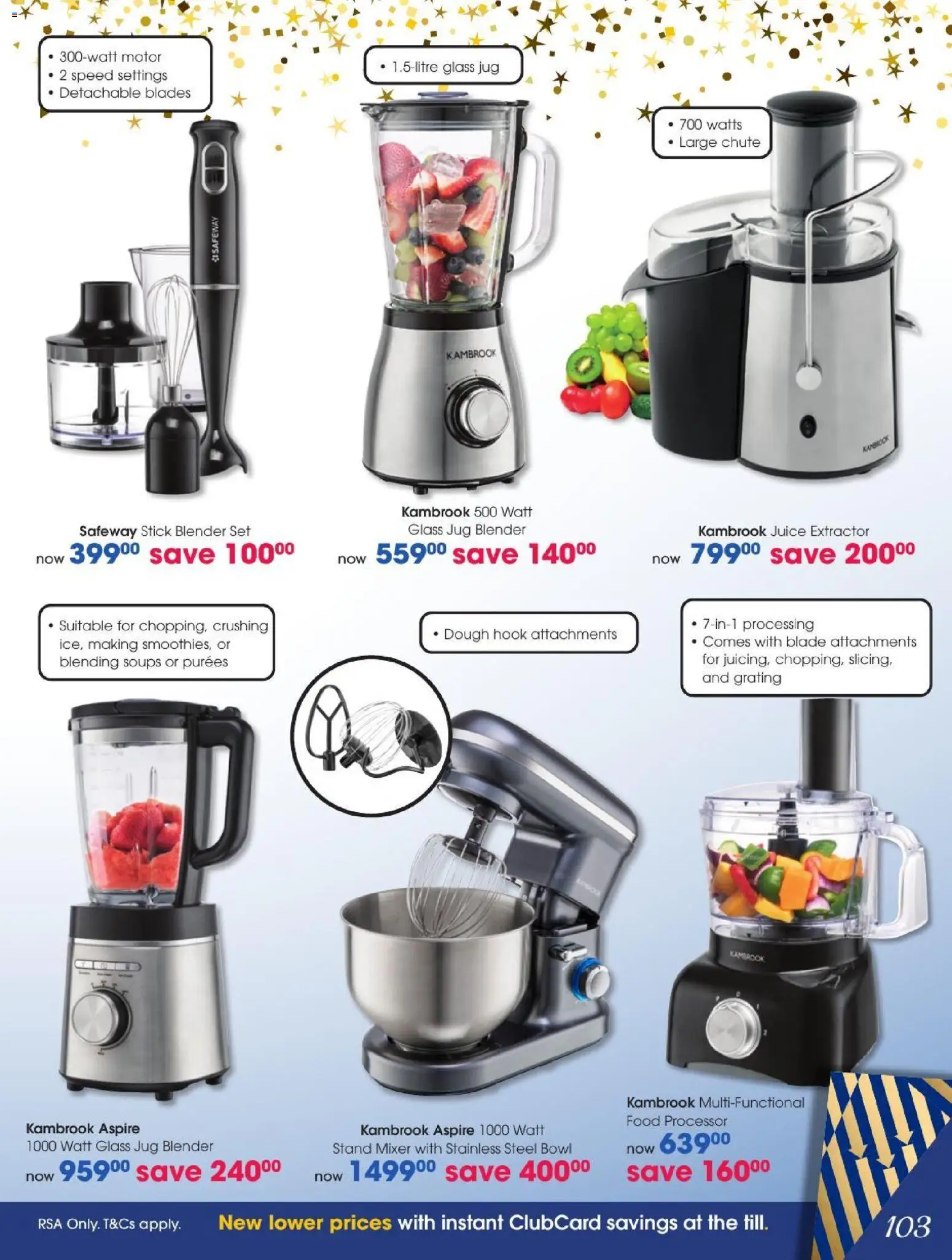 New Clicks catalogue – valid from 27/10/2026 | Page: 103 | Products: Blender, Food processor, Juice, Dough