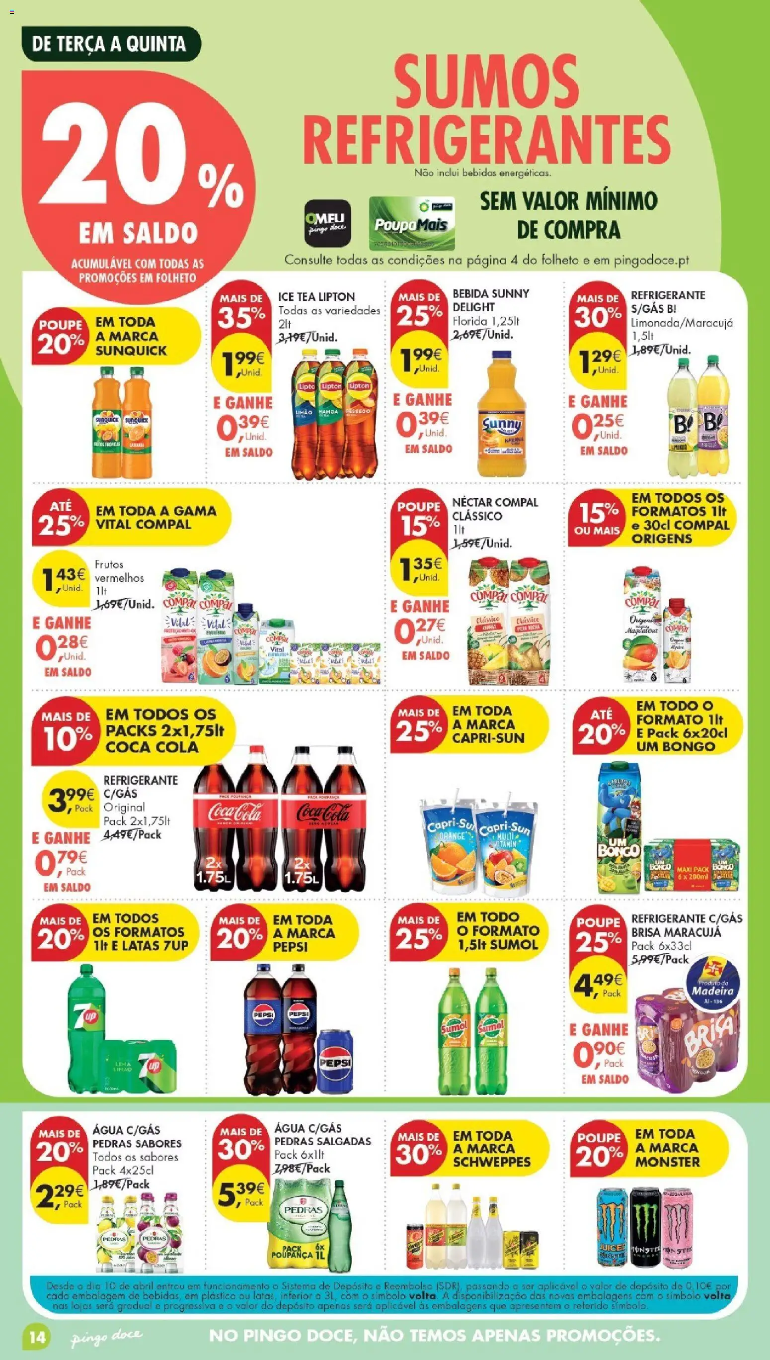 Pingo Doce Poupe Esta Semana Madeira │ válido de 11/08/2026 | Página: 14 | Produtos: Pepsi, Refrigerante, Manga, Bebida