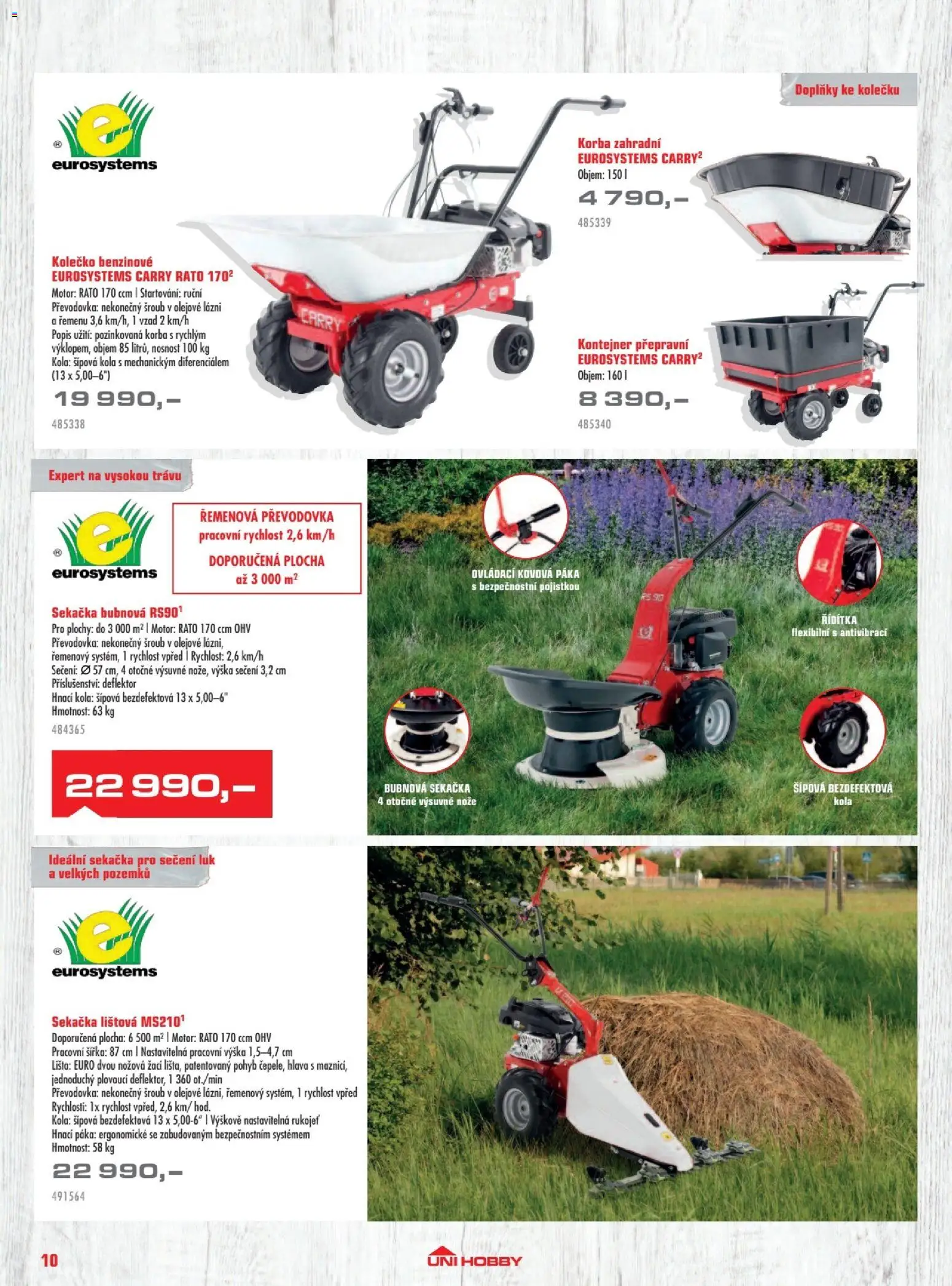 Uni Hobby katalog - Zahradní technika 2026 od 13.03.2026 | Strana: 10 | Produkty: Nože, Luk, Sekačka, Kola