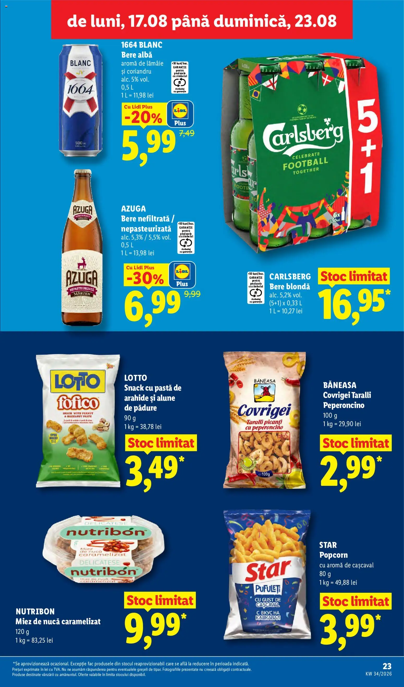 Noul catalog Lidl – valabil de la 17.08.2026 | Pagină: 23 | Produse: Alune, Pufuleți, Alune de pădure, Lămâie