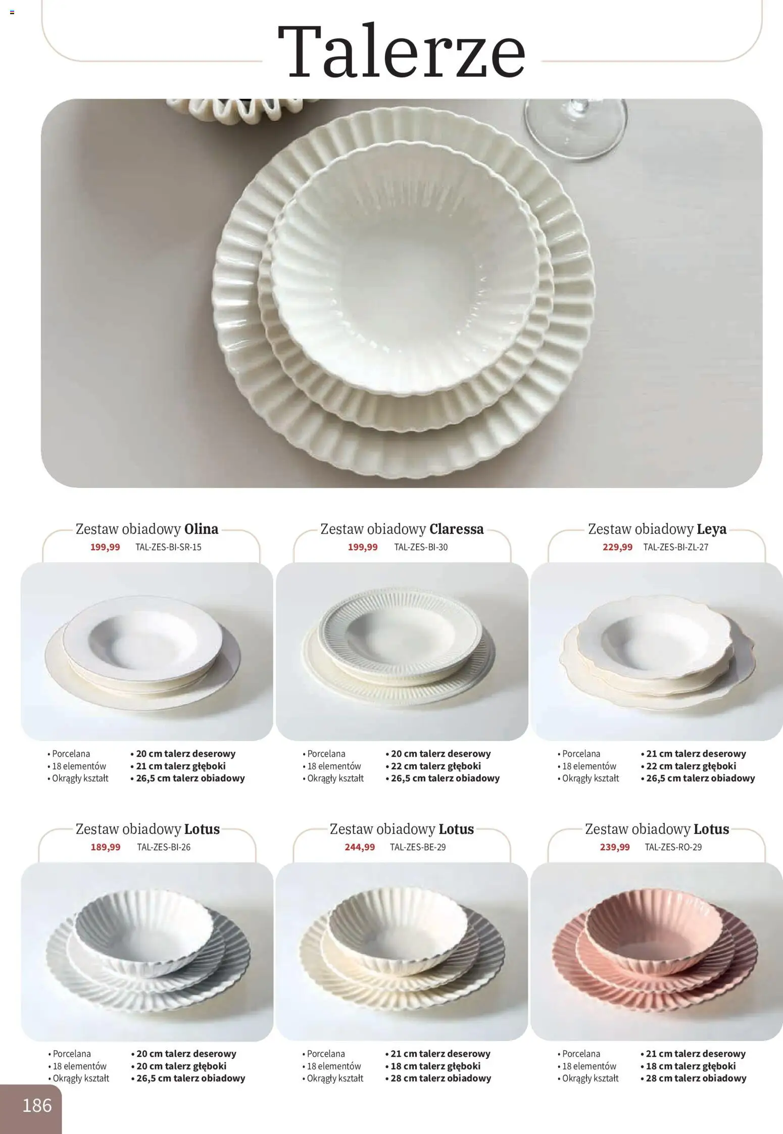 Bodzio Katalog od 01.10.2026 | Strona: 186 | Produkty: Talerze, Lotus, Zestaw obiadowy