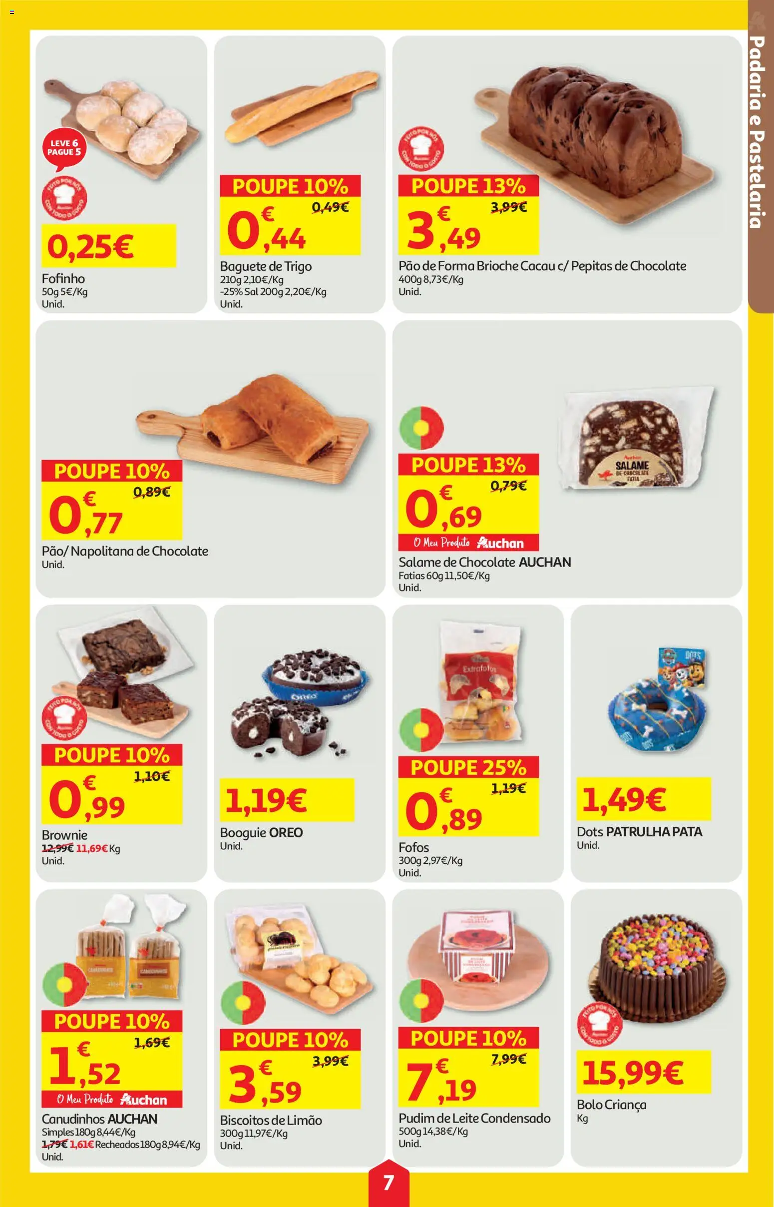 Auchan folheto │ válido de 21.05.2026 | Página: 7 | Produtos: Leite condensado, Sal, Pão, Biscoitos