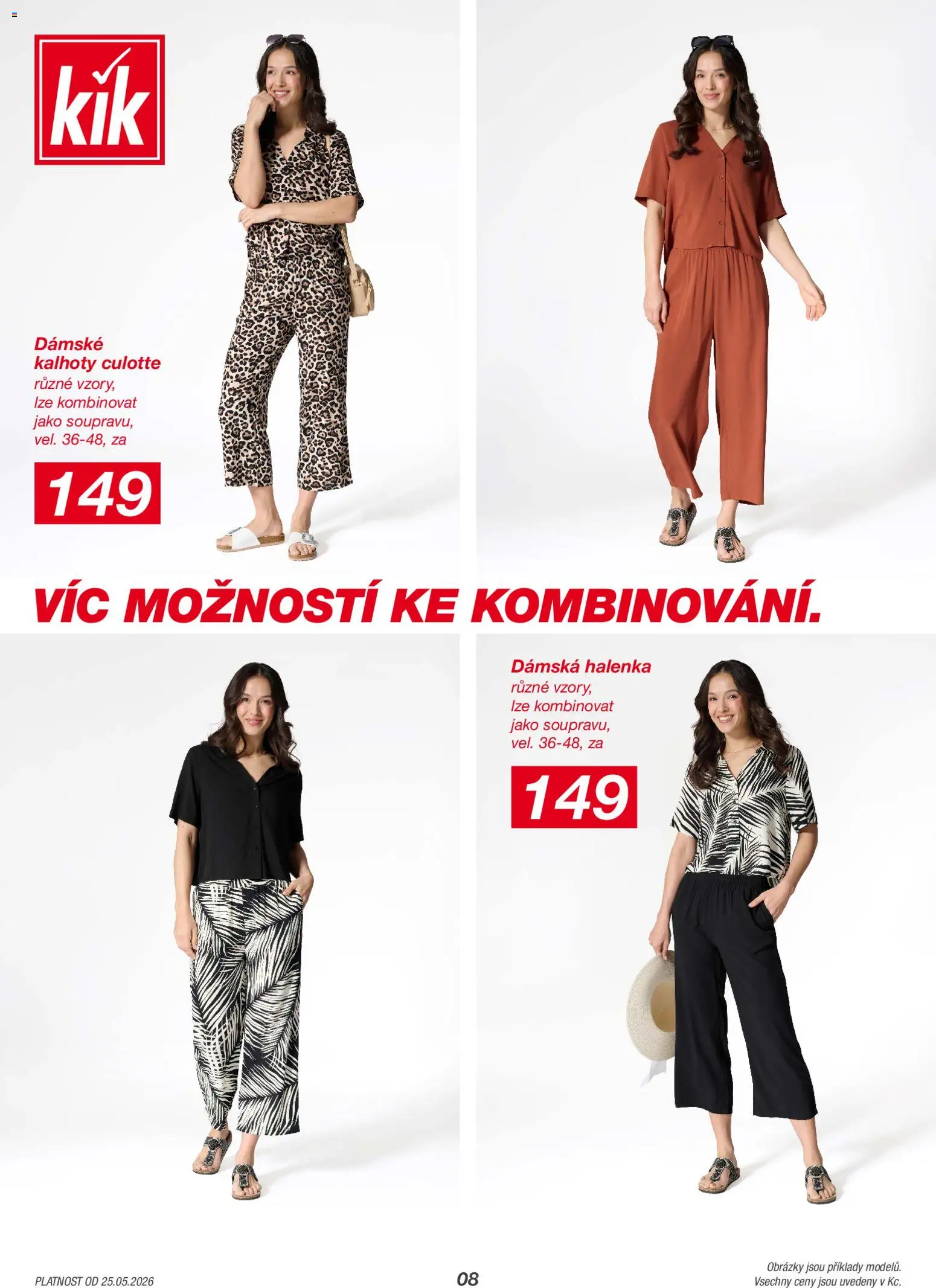 Kik leták od 25.05.2026 | Strana: 8 | Produkty: Halenka, Kalhoty
