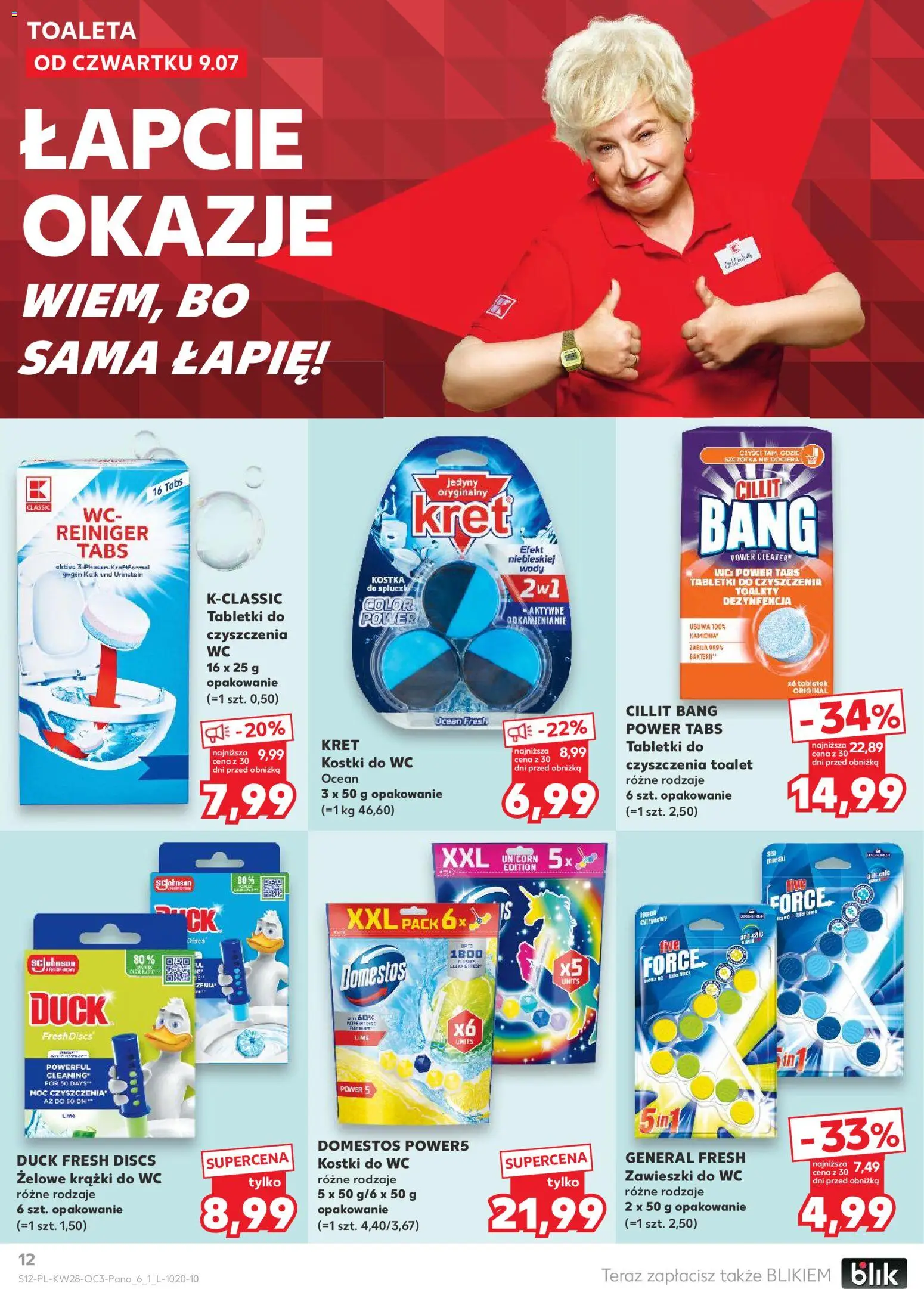 Kaufland Polsko leták - Letnie porządki od 09.07.2026 | Strana: 12 | Produkty: Domestos, Wc
