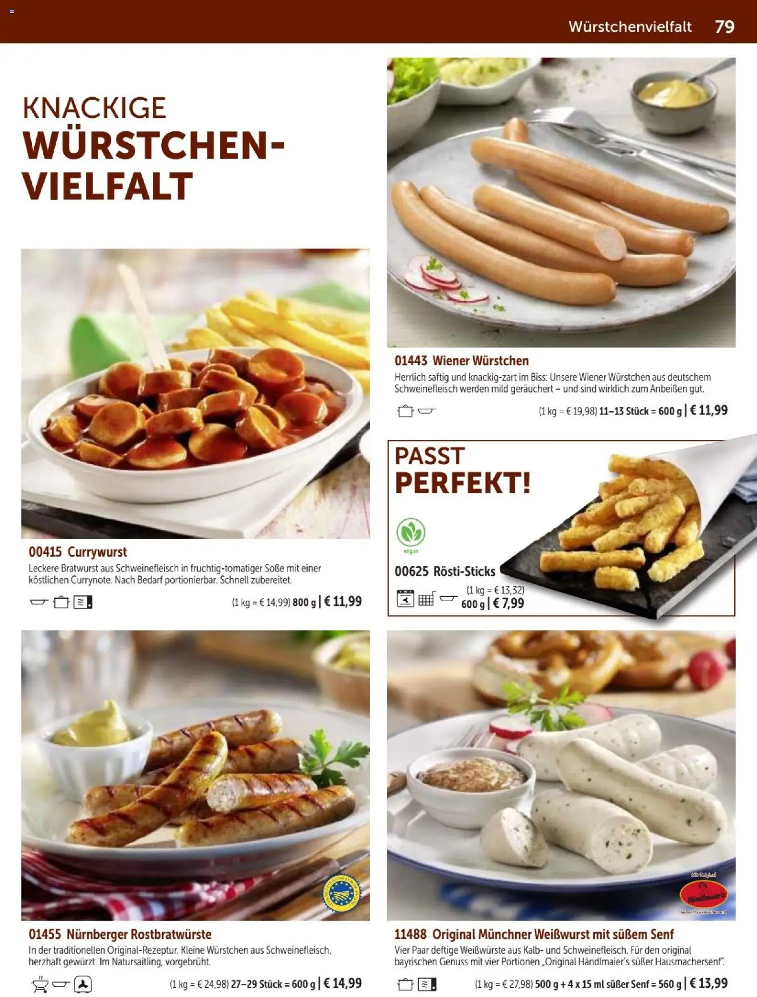 Bofrost Katalog – gültig ab 07.09.2026 | Seite: 79 | Produkte: Wiener wurstchen, Weißwurst, Soße, Schweinefleisch