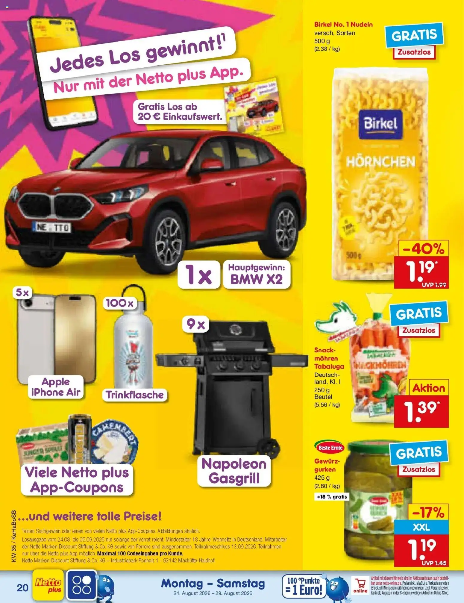 Netto Marken-Discount Prospekt Koblenz (ab 24.08.2026) » Angebote | Seite: 30 | Produkte: Iphone, Apple, Mohren, Gurken