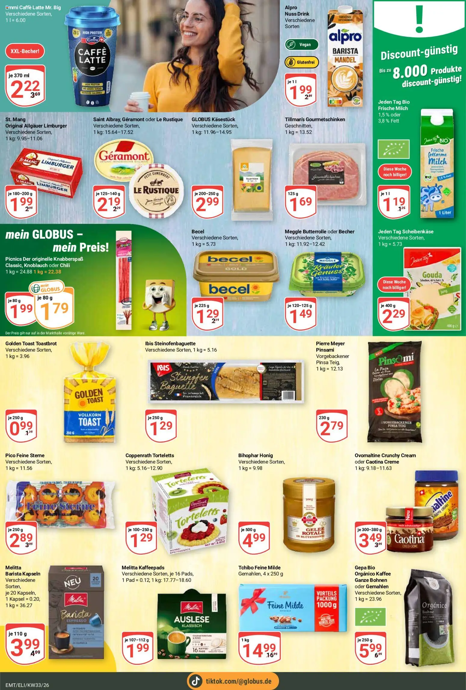 Globus Prospekt Erfurt – gültig ab 10.08.2026 | Seite: 15 | Produkte: Ovomaltine, Toast, Toastbrot, Baguette