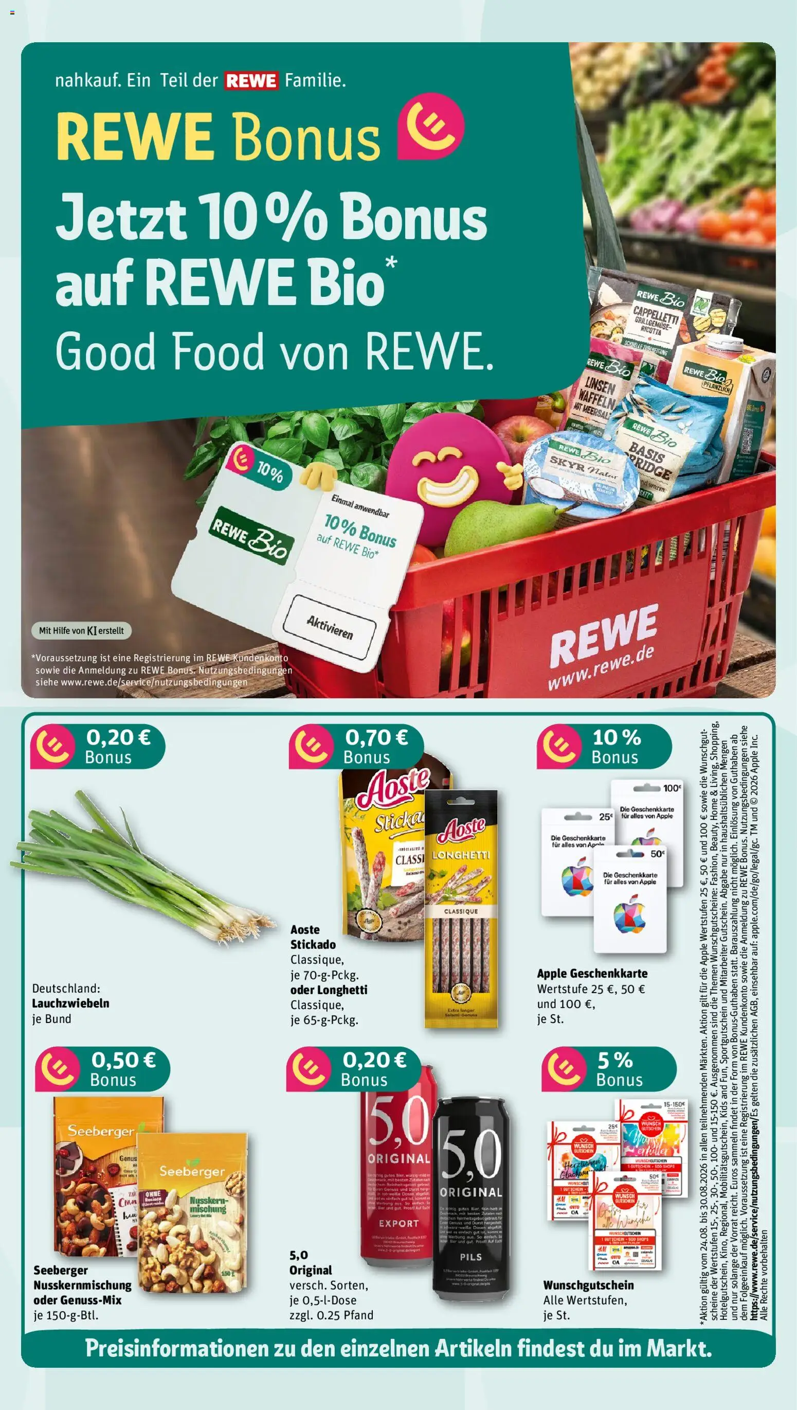Nahkauf Prospekt – gültig ab 24.08.2026 | Seite: 4 | Produkte: Bier, Apple, Waffeln, Skyr