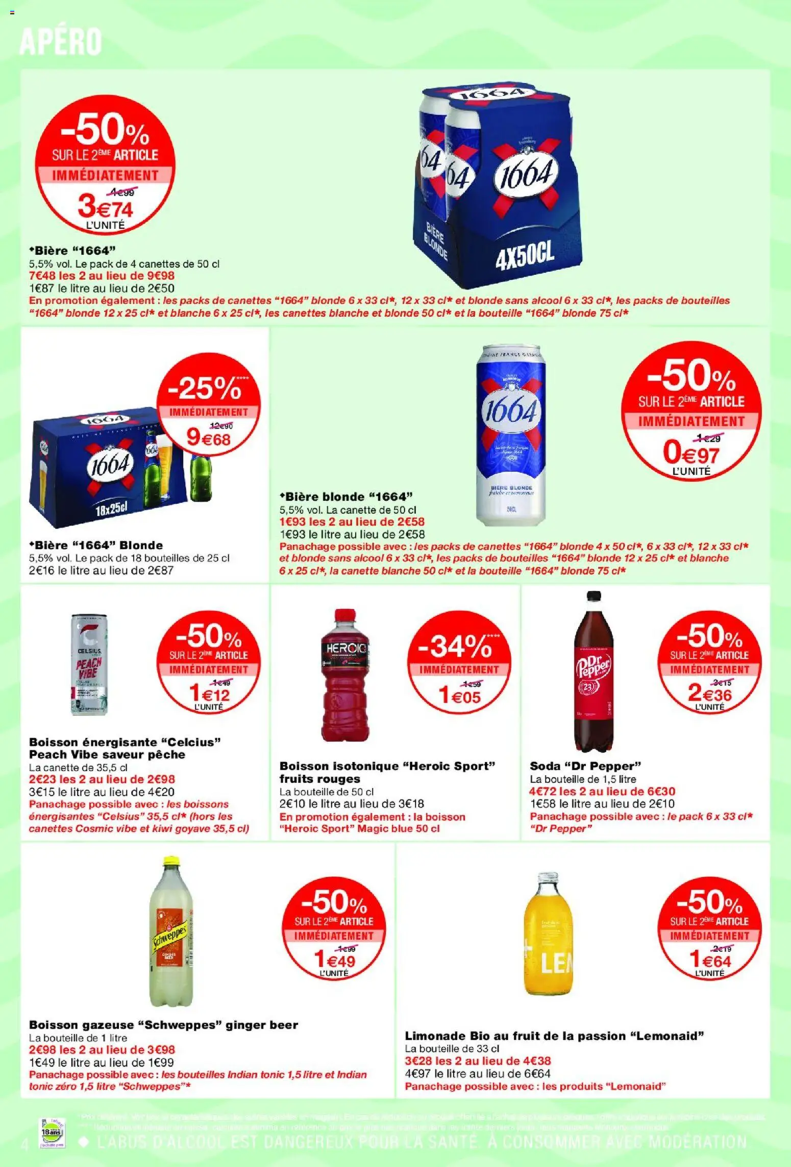 {H1} | Page: 4 | Produits: Alcool, Fruit de la passion, Boisson énergisante, Kiwi