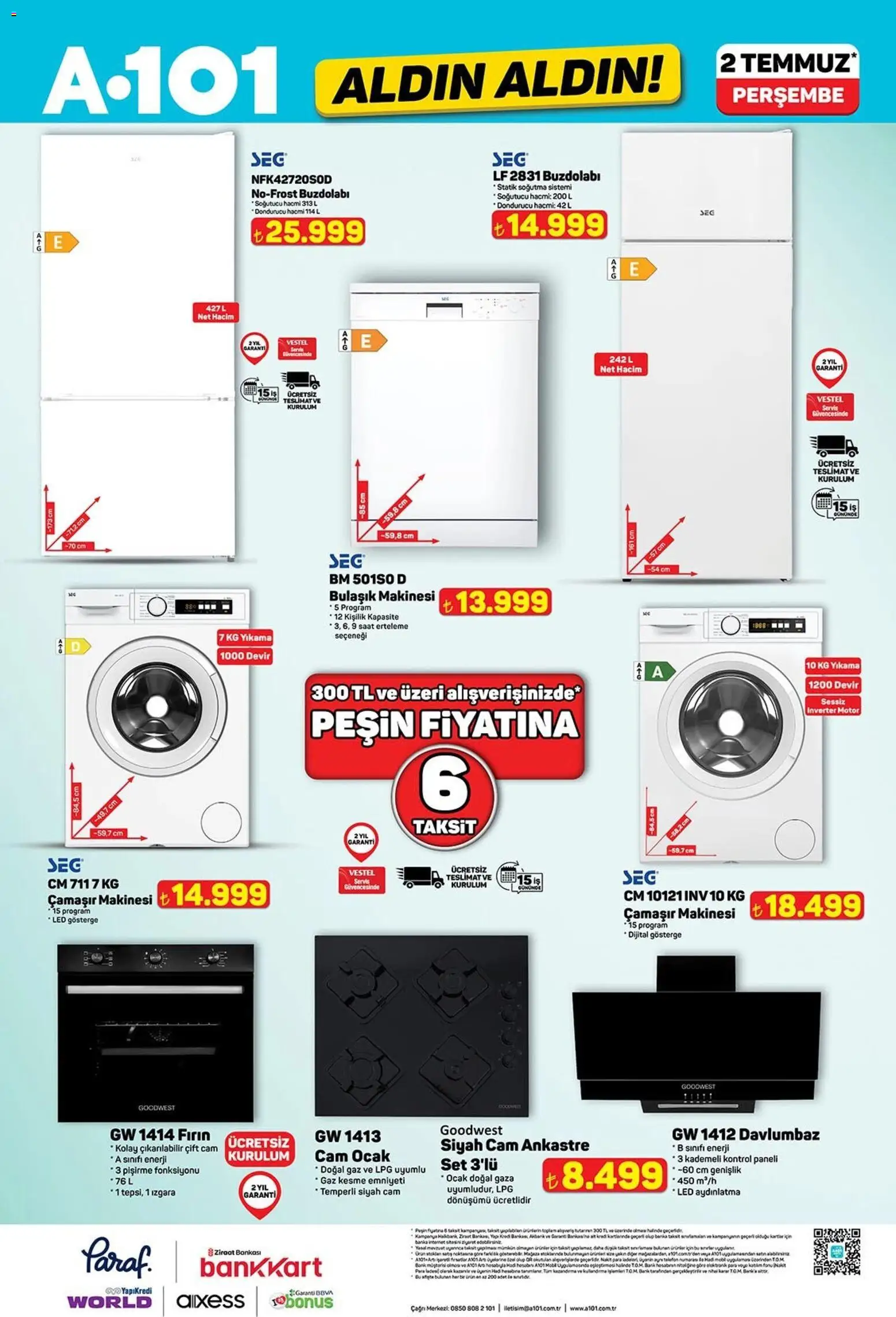 A101 - Katalog Aldın Aldın - 02 Temmuz 2026 tarihinden itibaren geçerlidir | Sayfa: 4 | Ürünler: Telefon, Buzdolabı, Ocak, Bulaşık makinesi