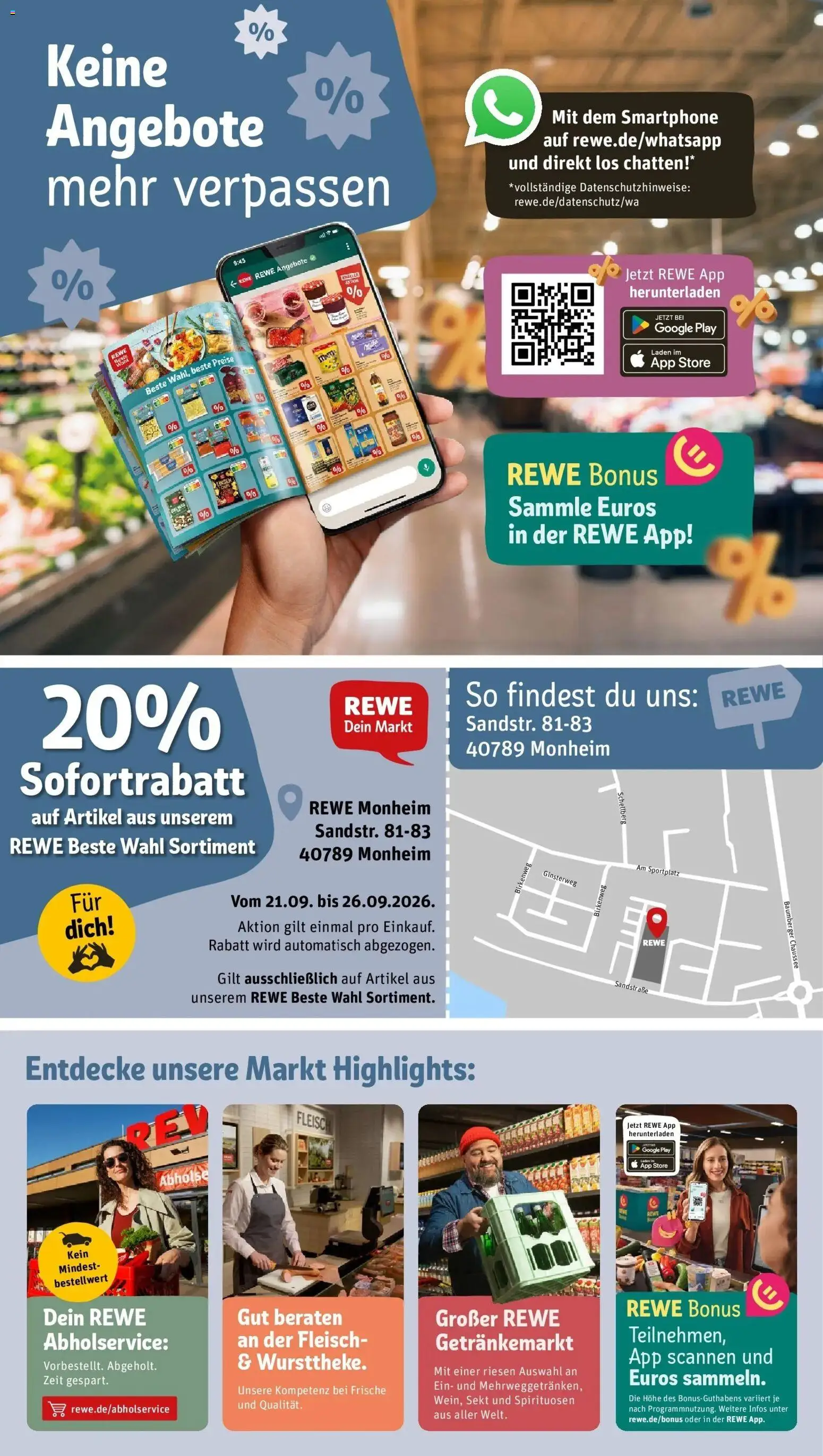 REWE Prospekt ab 21.09.2026 zum Blättern » Angebote | Seite: 2 | Produkte: Sekt, Fleisch, Smartphone