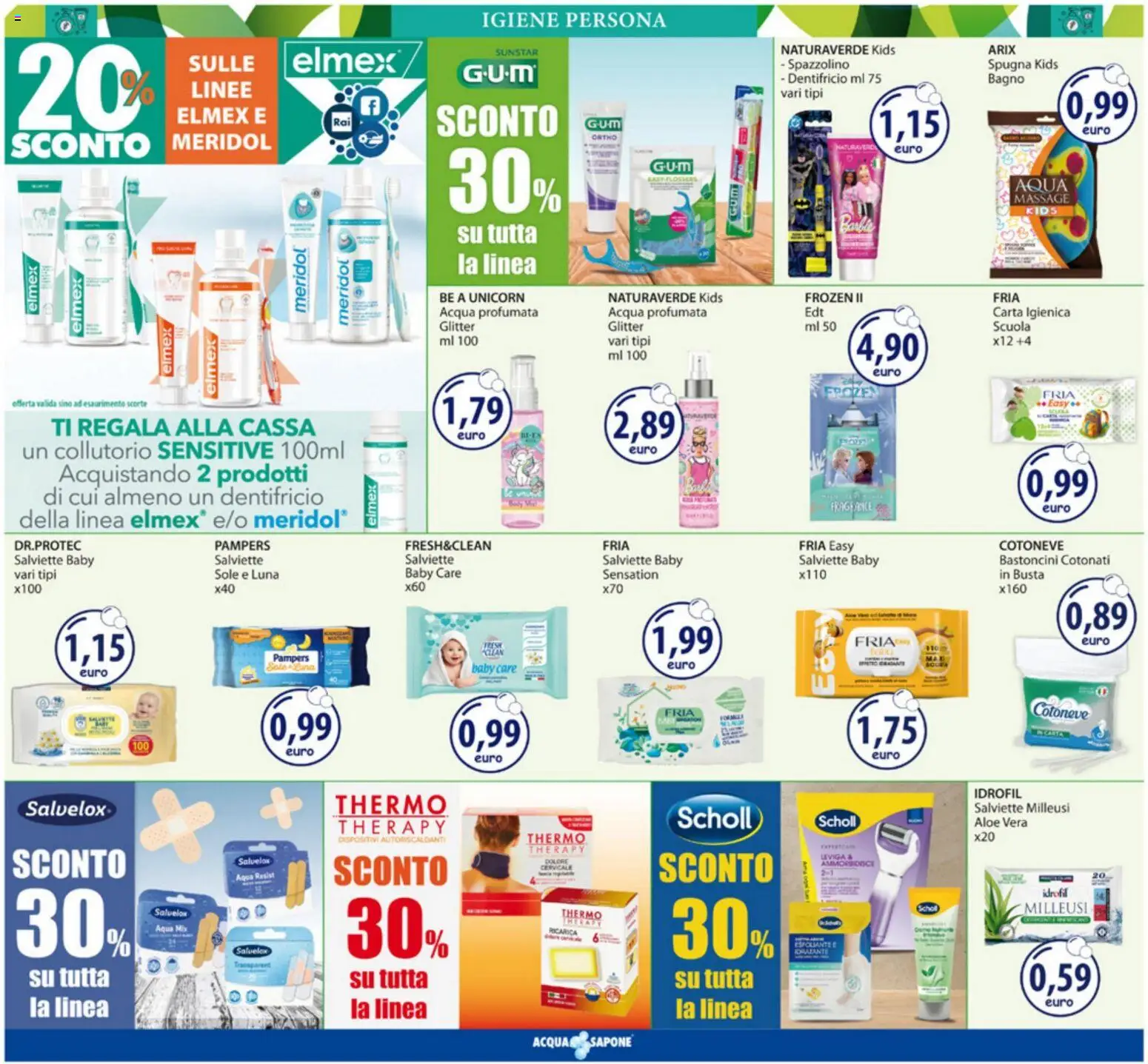 Volantino Acqua e Sapone del 04.05.2026 | Pagina: 8 | Prodotti: Carta igienica, Dentifricio, Spazzolino, Acqua
