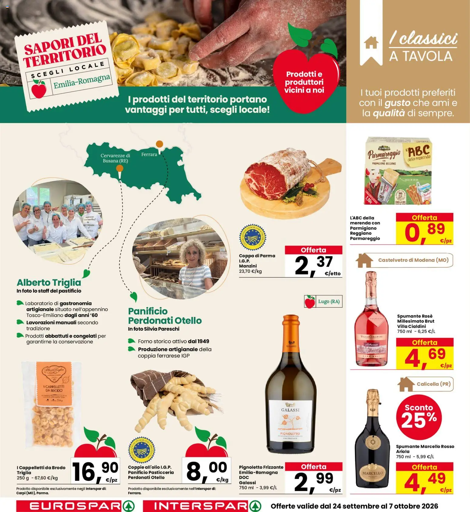 Volantino Eurospar del 24/09/2026 | Pagina: 20 | Prodotti: Spumante, Forno, Parmigiano reggiano, Parmigiano