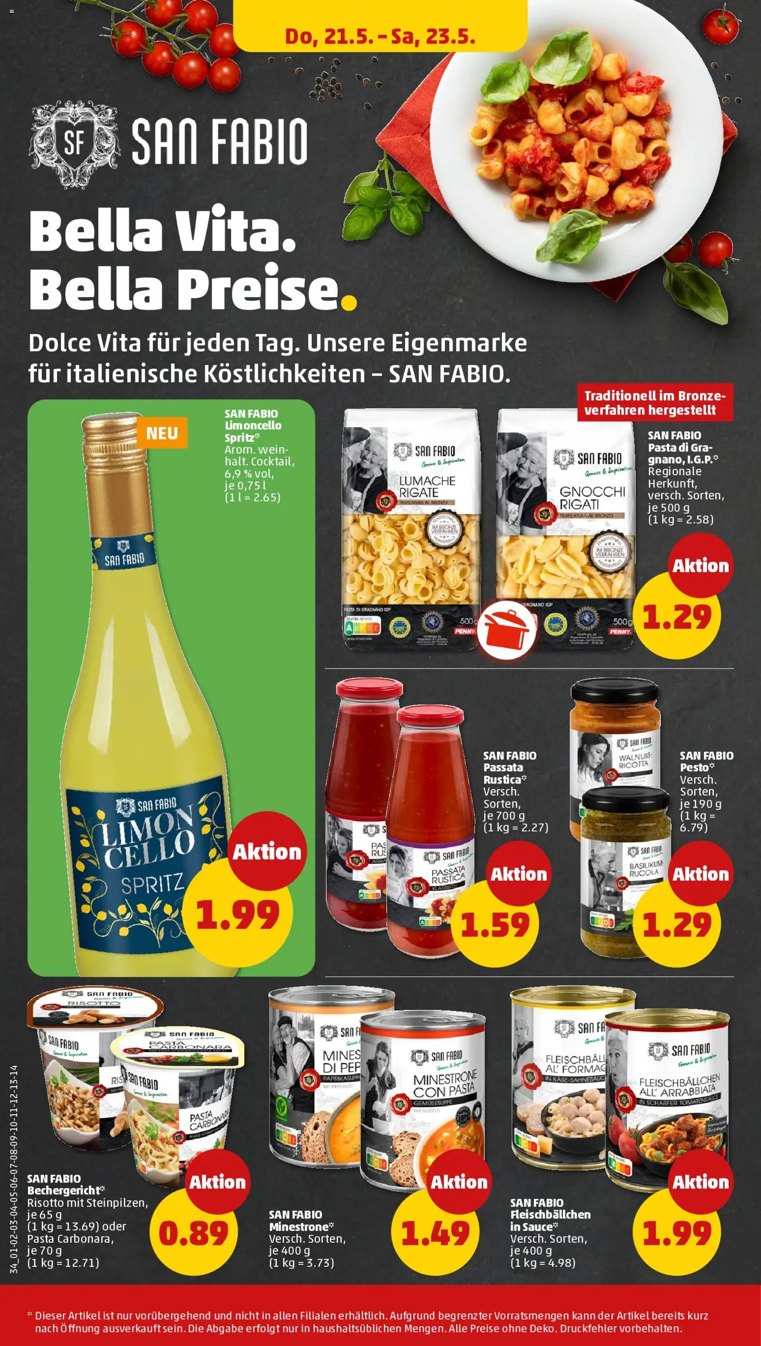 Penny Prospekt 	 – gültig ab 18.05.2026 | Seite: 36 | Produkte: Rucola, Limoncello, Pasta, Nudeln