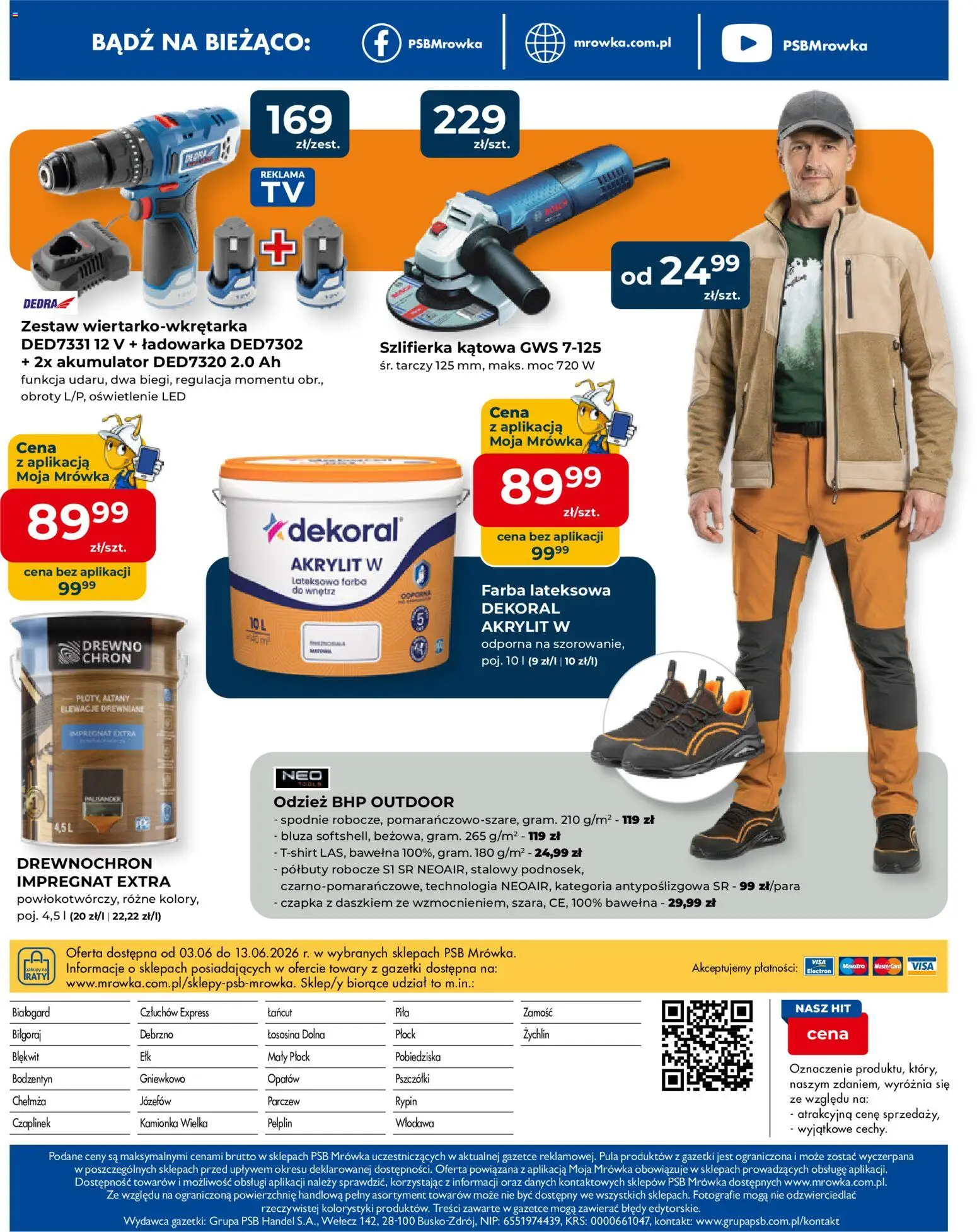 Mrówka gazetka - Rypin od 03.06.2026 | Strona: 4 | Produkty: Spodnie, Czapka, Ładowarka, Szlifierka