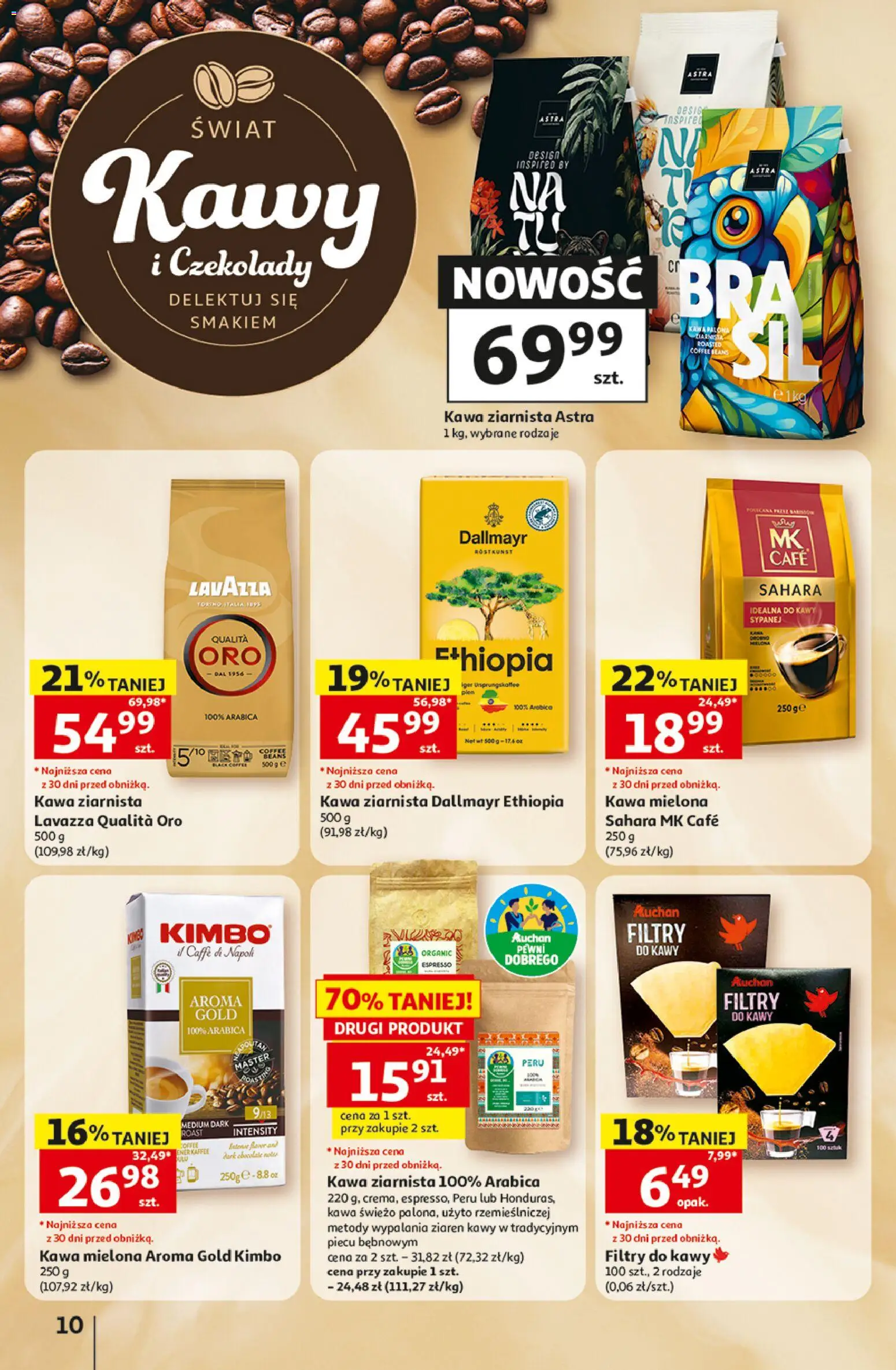 Auchan gazetka - Hipermarket od 22.10.2026 | Strona: 10 | Produkty: Czekolady, Kawa ziarnista, Lavazza Qualita Oro, Kawa