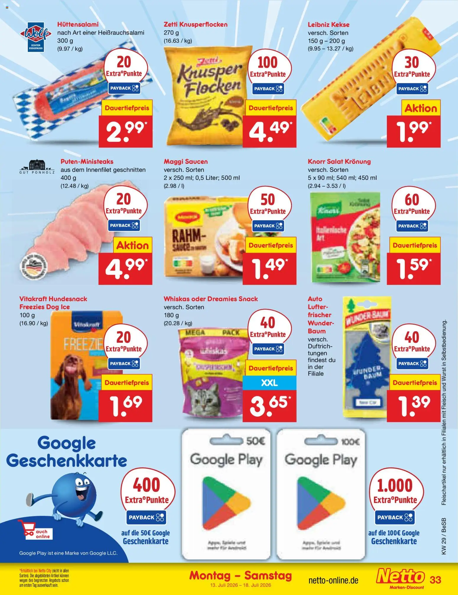 Netto Marken-Discount Prospekt – gültig ab 13.07.2026 | Seite: 47 | Produkte: Knorr, Wurst, Kekse, Salat