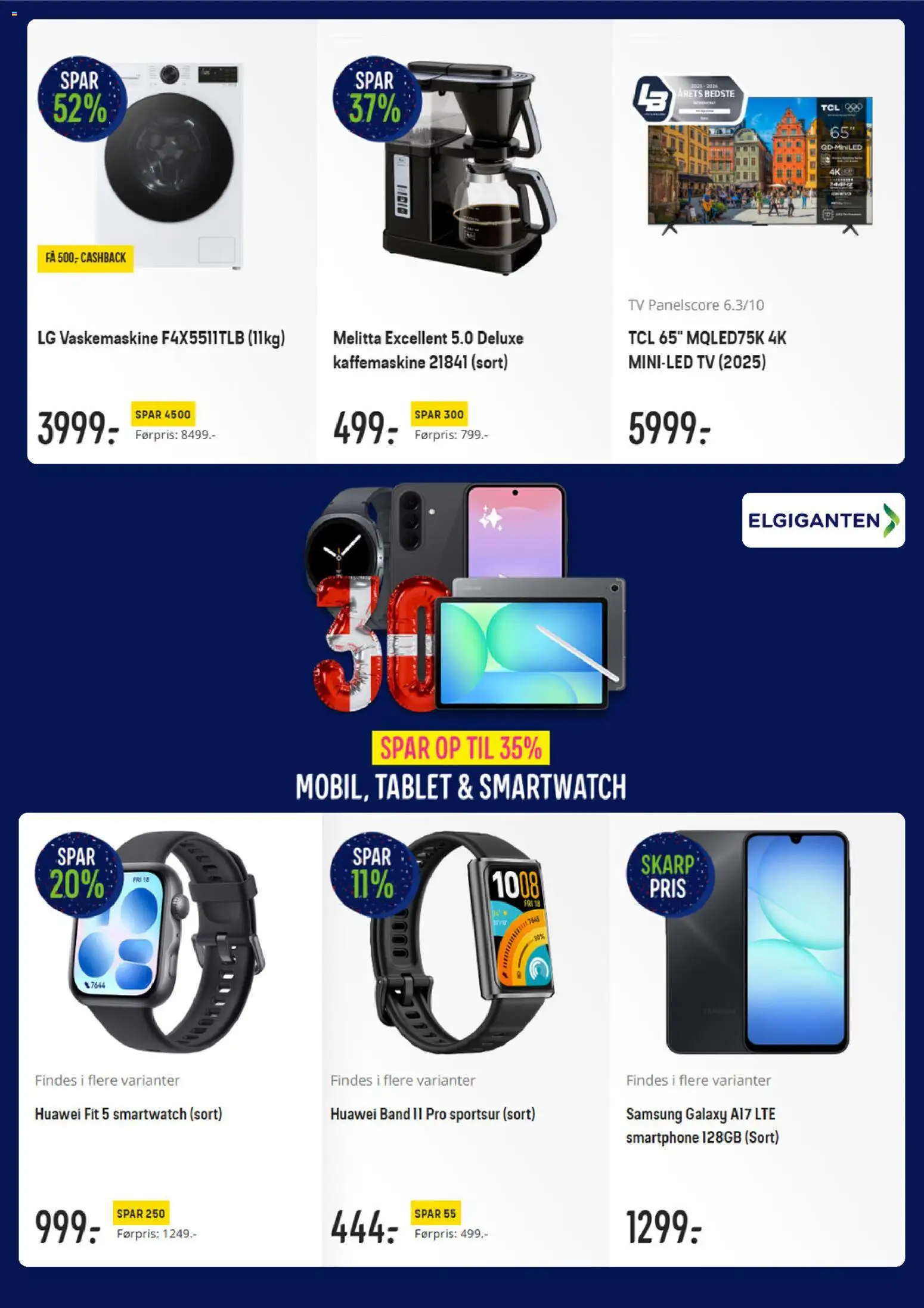 Elgiganten tilbudsavis – gyldig fra 06/10/2026 | Side: 3 | Produkter: Tablet, Smartphone, TV, Kaffemaskine