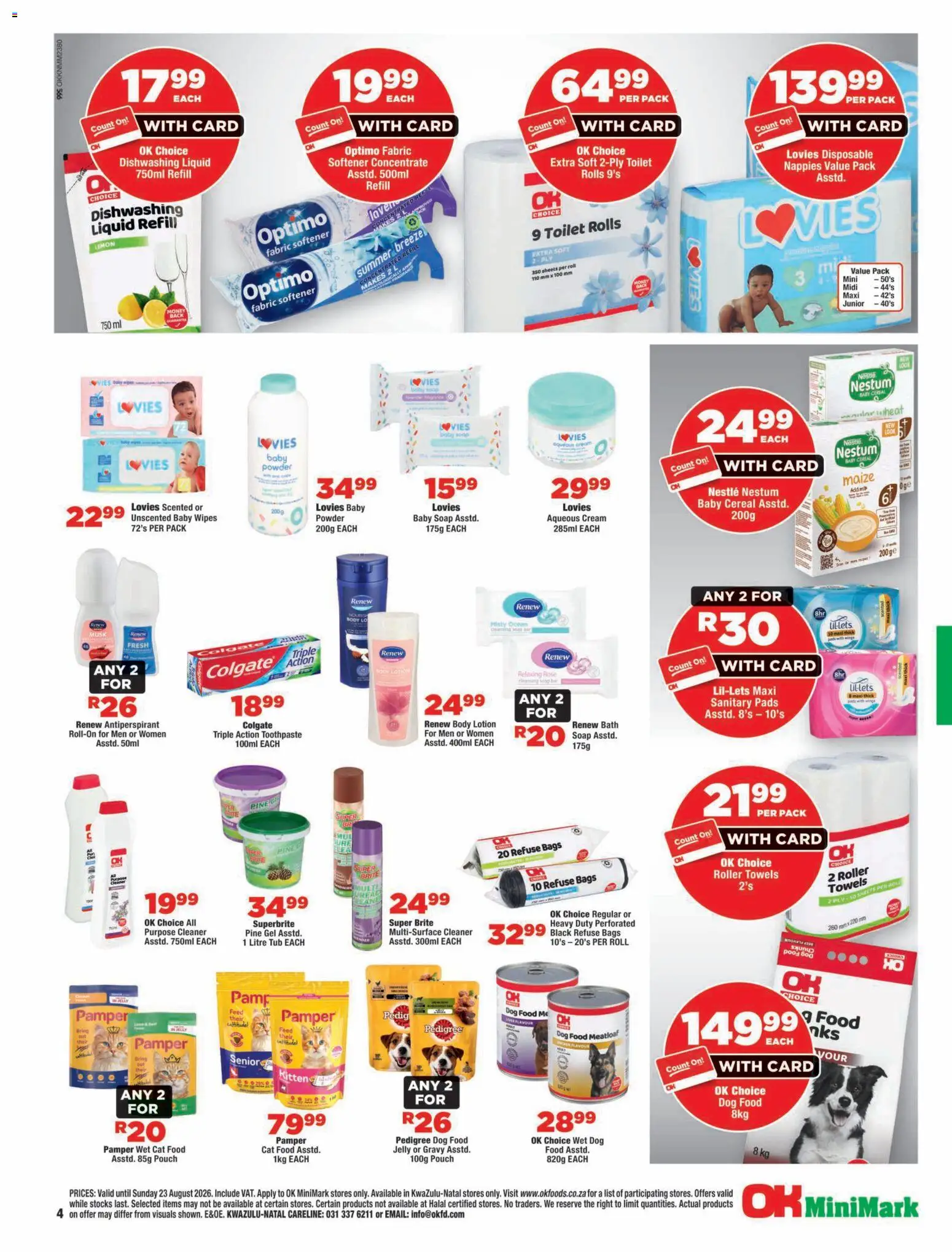 New OK Foods catalogue – valid from 12/08/2026 | Page: 4 | Products: Soap, Antiperspirant, Toothpaste, Fabric softener