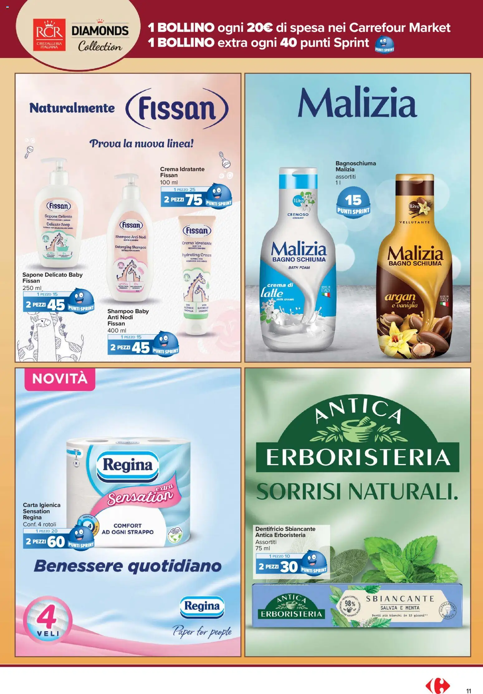Volantino Carrefour del 15/09/2026 | Pagina: 11 | Prodotti: Sapone, Bagnoschiuma, Dentifricio, Menta