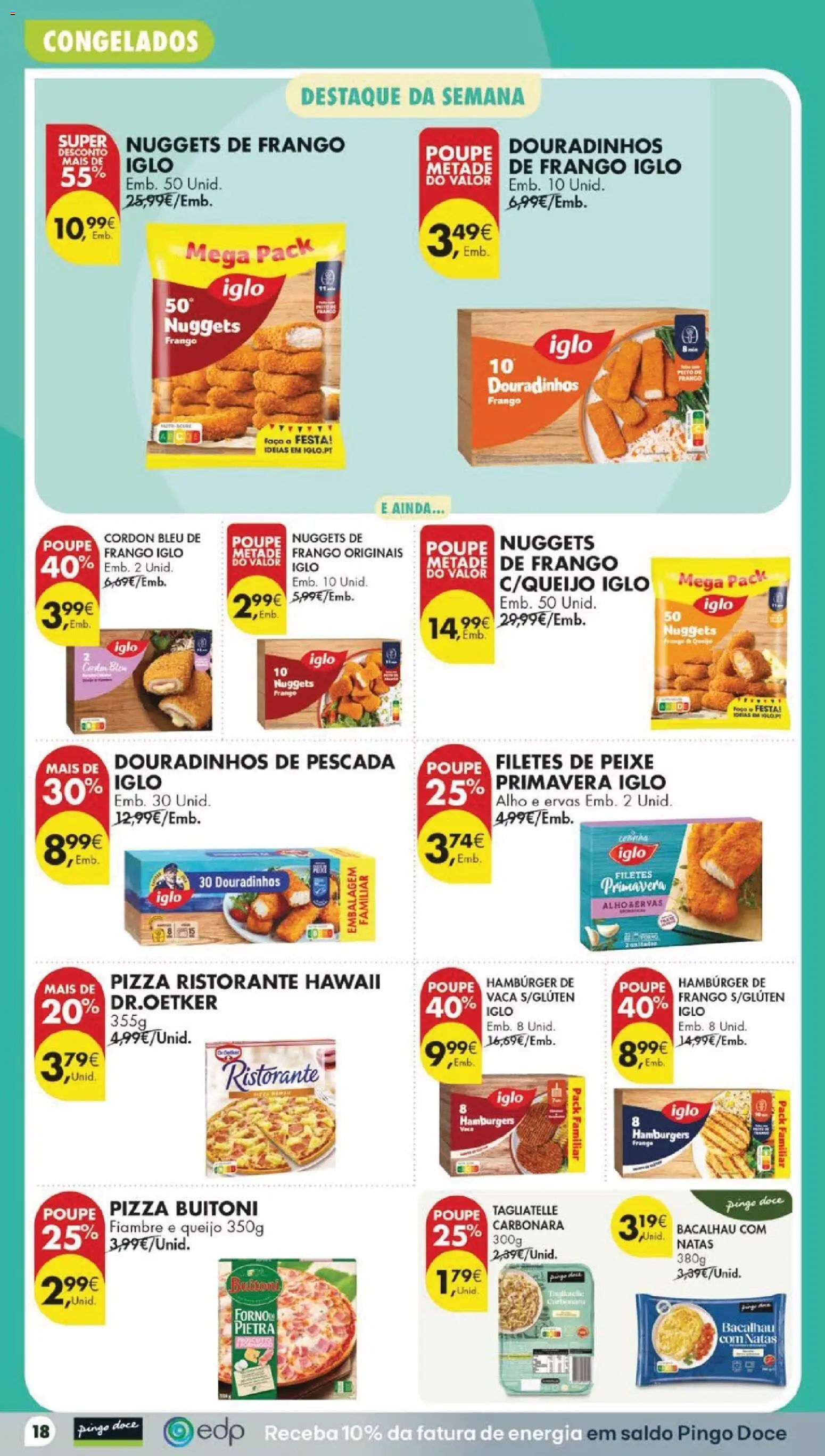 Pingo Doce folheto │ válido de 11/08/2026 | Página: 20 | Produtos: Filetes de peixe, Faca, Fiambre, Nuggets