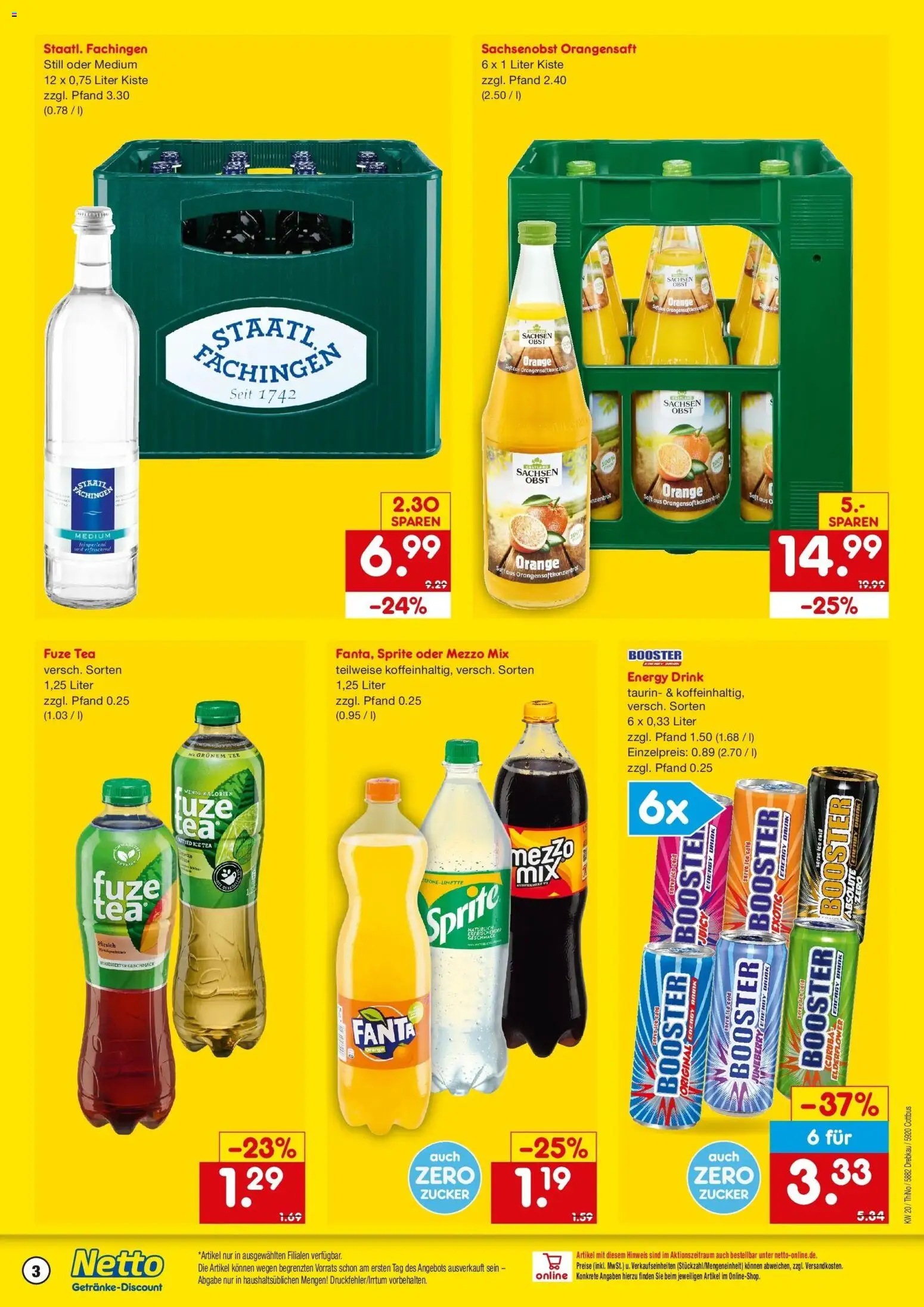 Netto Marken-Discount Prospekt Cottbus	 – gültig ab 10.05.2026 | Seite: 3 | Produkte: Fuze tea, Energy, Obst, Limette