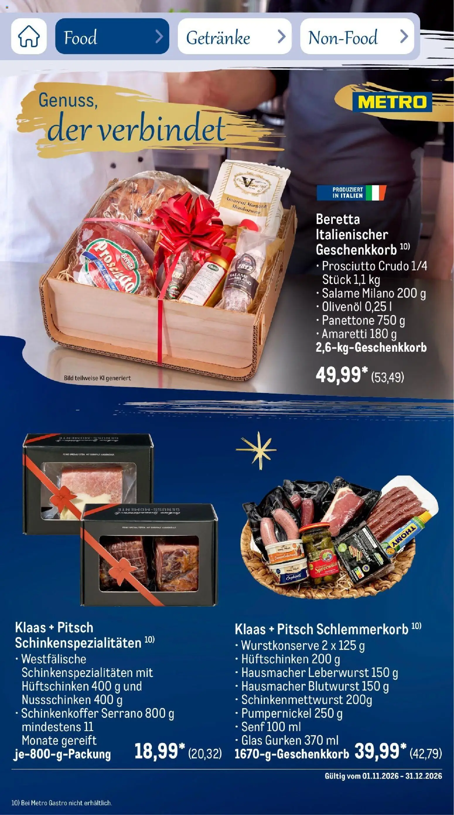Metro Saisonkatalog Festtage voller Genuss – gültig ab 01.11.2026 | Seite: 104 | Produkte: Olivenol, Gurken