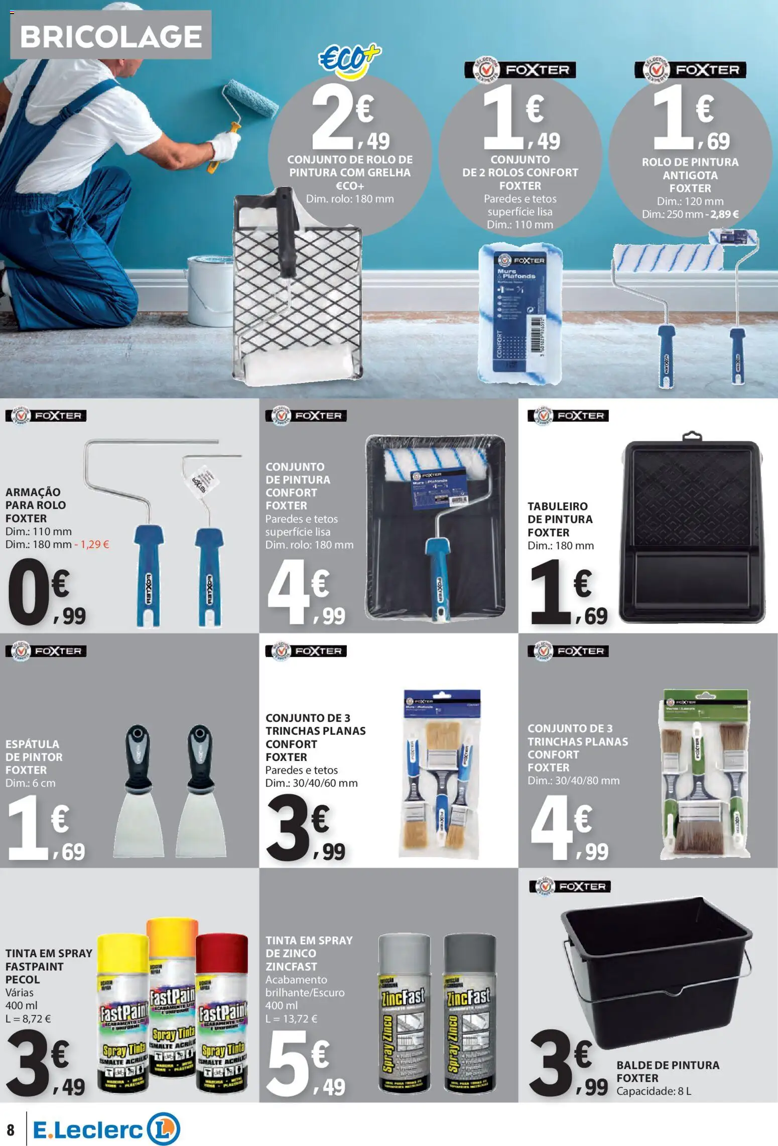 E.Leclerc folheto Não Alimentar │ válido de 09.04.2026 | Página: 8 | Produtos: Espátula, Balde, Tinta