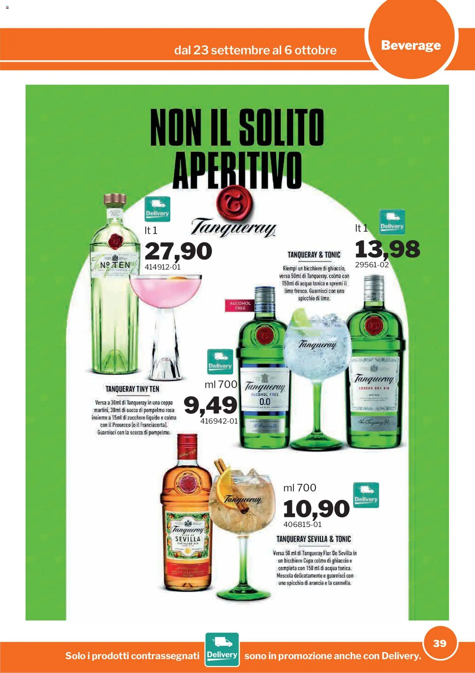 Volantino Sogegross del 23/09/2026 | Pagina: 39 | Prodotti: Succo, Zucchero, Bicchiere, Arancia