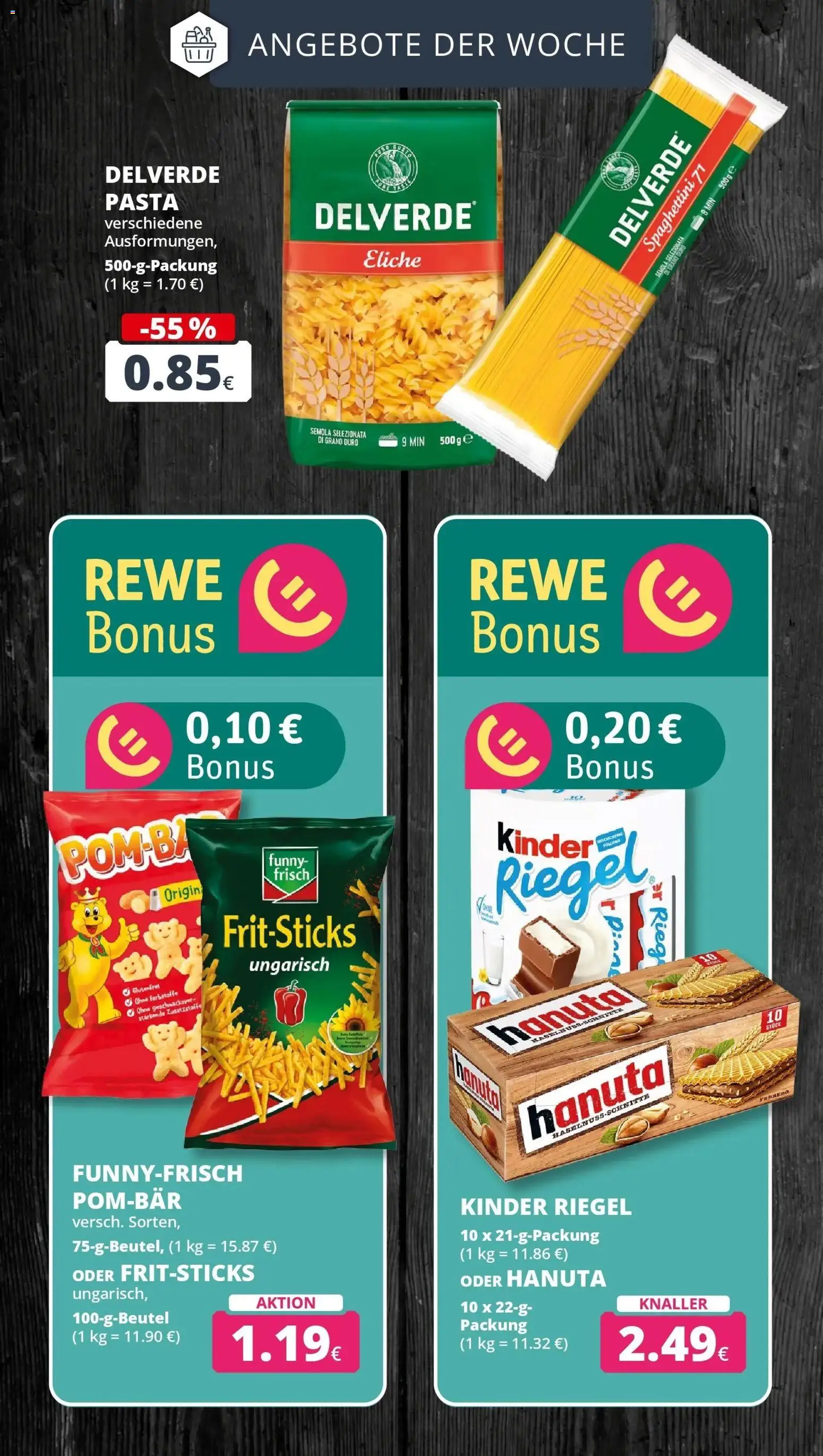 REWE Prospekt ab 05.10.2026 zum Blättern » Angebote | Seite: 7 | Produkte: Kinder riegel, Pasta