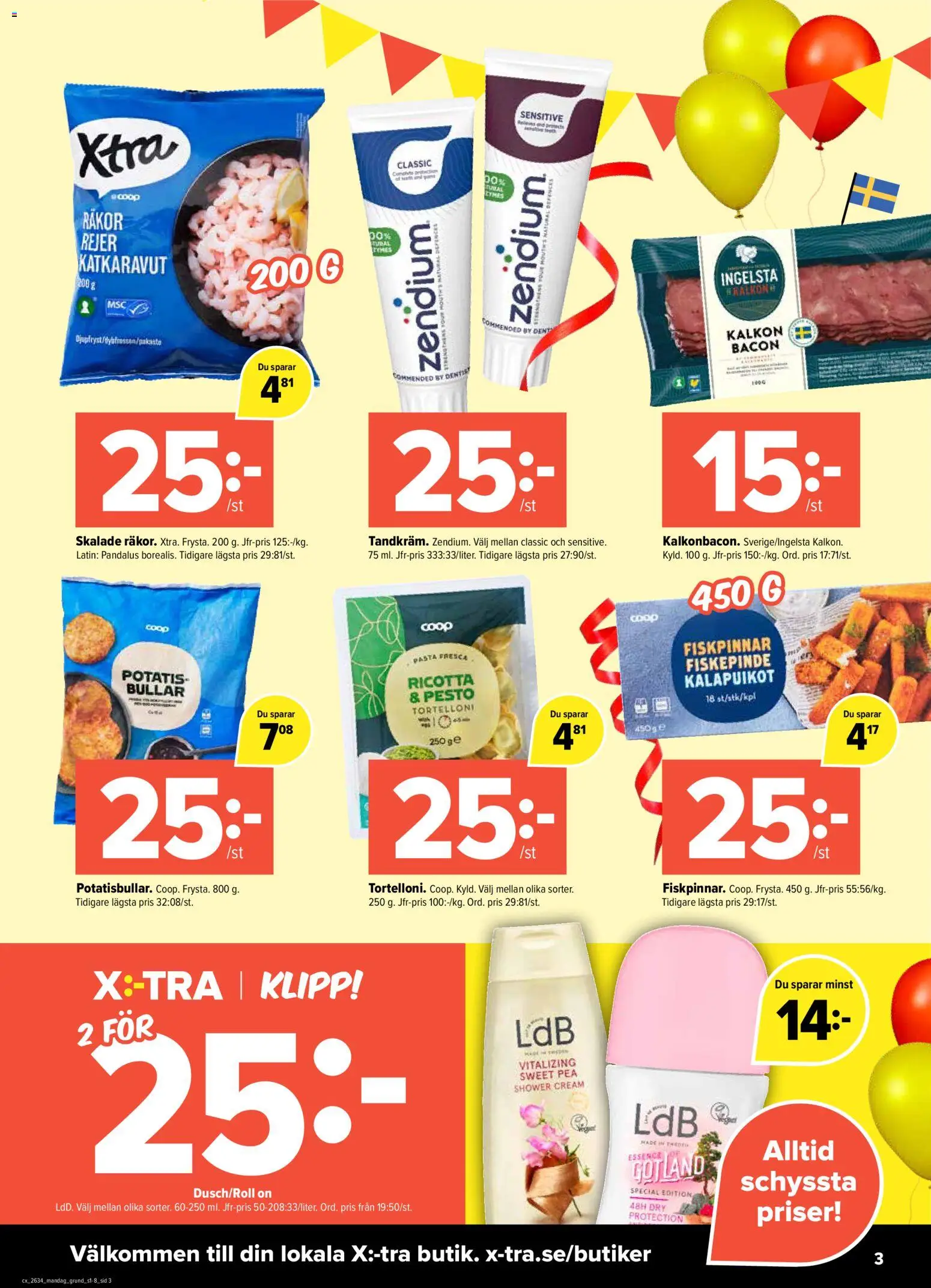 Coop Daglivs reklamblad aktuell från 17/08/2026 | Sida: 3 | Produkter: Ricotta, Bacon, Potatis, Pesto