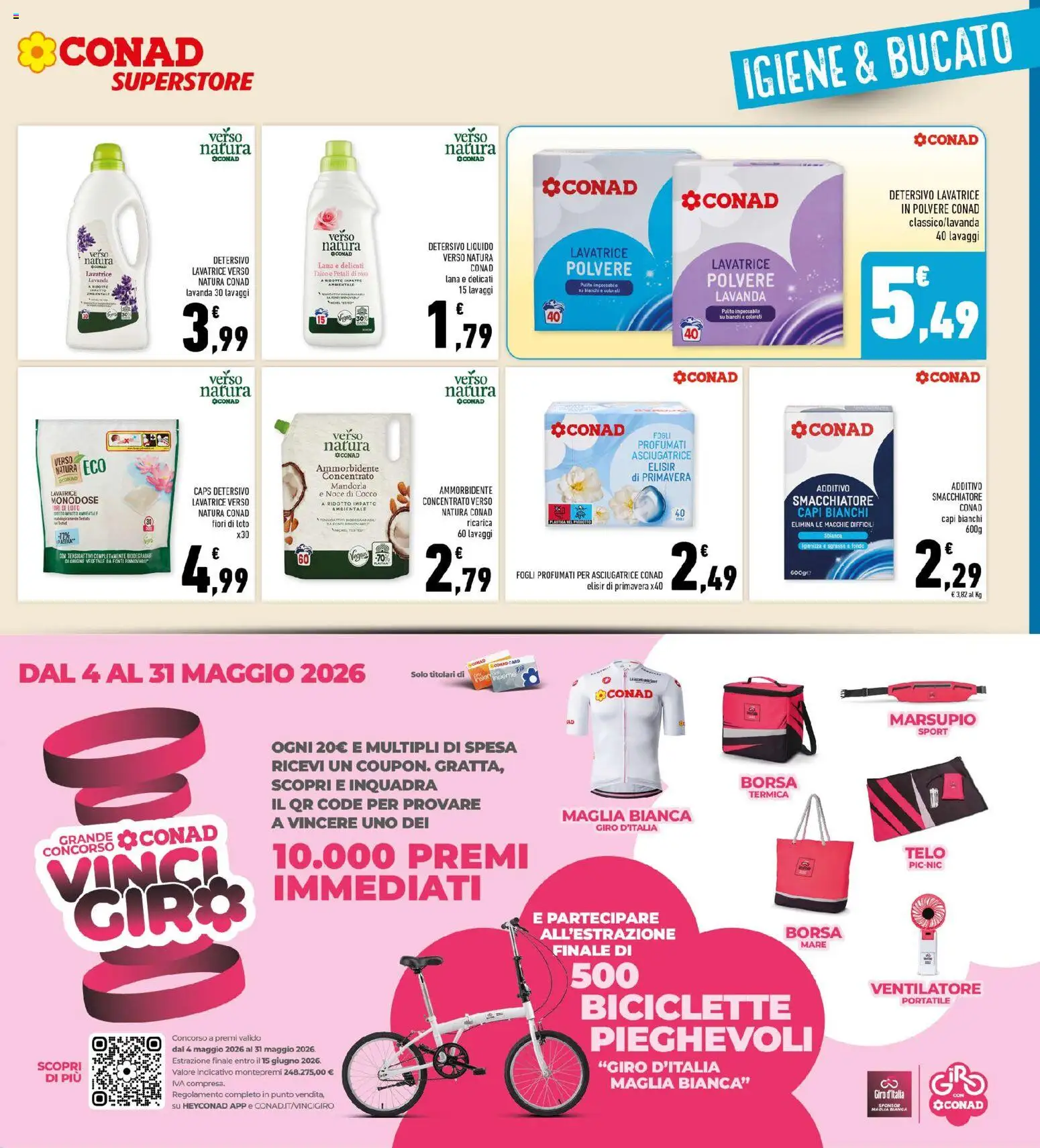 Volantino Conad del 06.05.2026 | Pagina: 29 | Prodotti: Talco, Borsa termica, Lavatrice, Asciugatrice