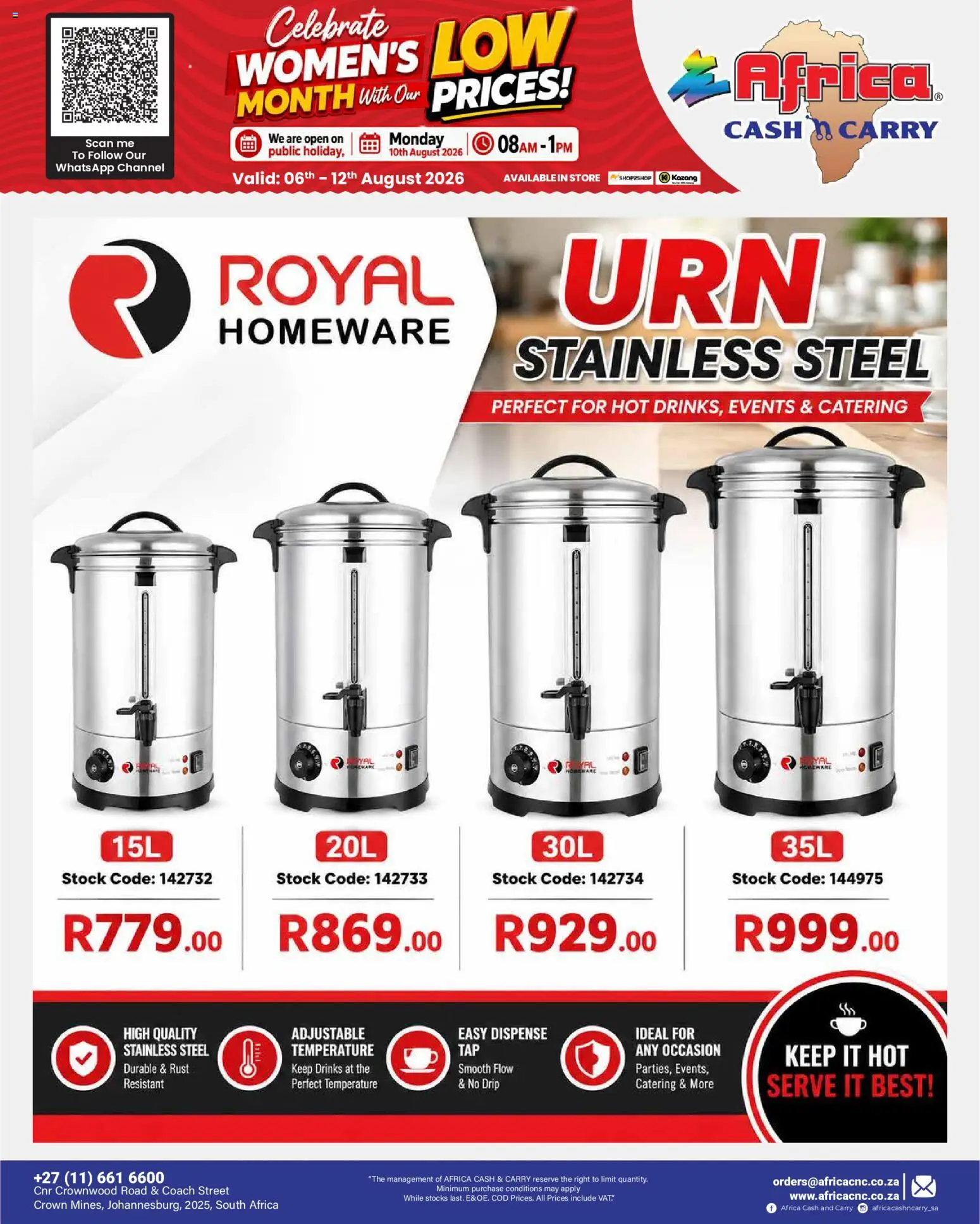 New Africa Cash & Carry catalogue – valid from 06/08/2026 | Page: 34 | Products: Stock