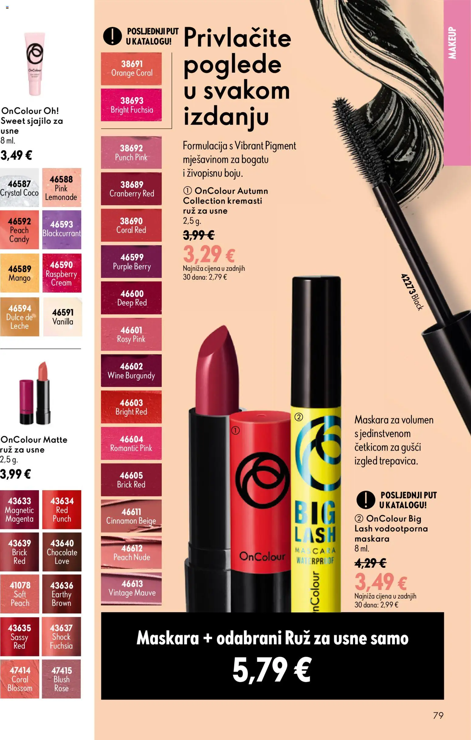 Oriflame katalog | vrijedi od 26.08.2026 | Stranica: 79 | Proizvodi: Maskara, Ruž, Sjajilo za usne, Mango