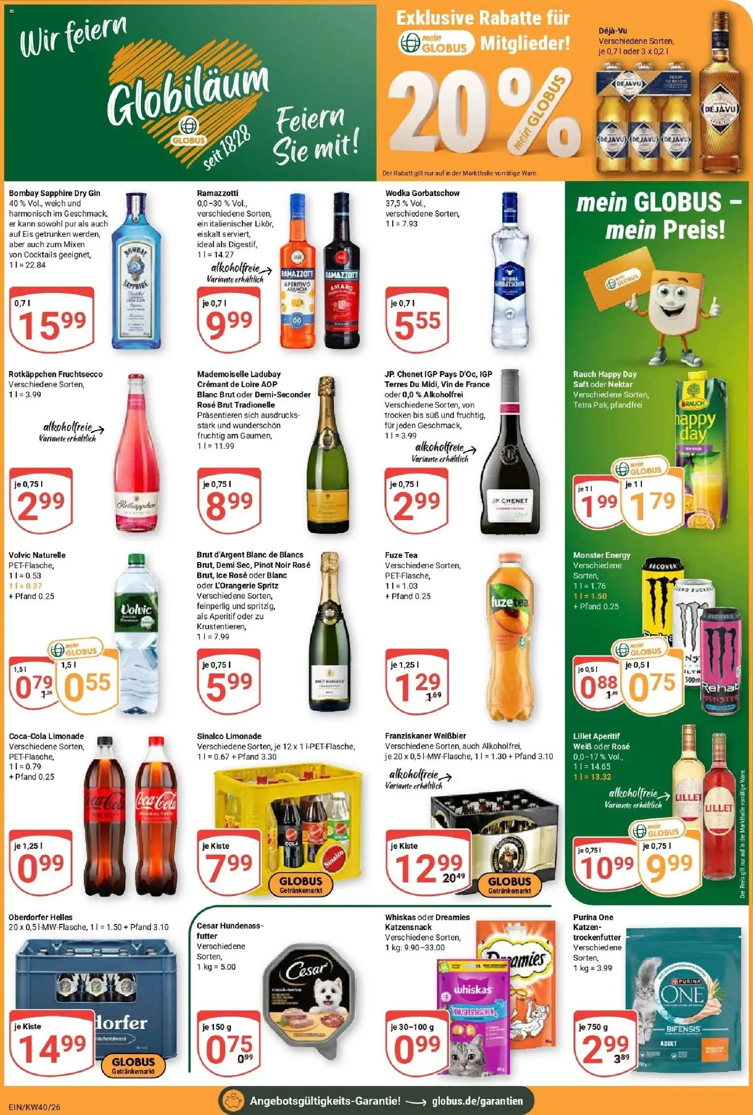 Globus Prospekt Homburg-Einöd (ab 28.09.2026) » Angebote online | Seite: 5 | Produkte: Cola, Energy, Limonade, Wodka gorbatschow
