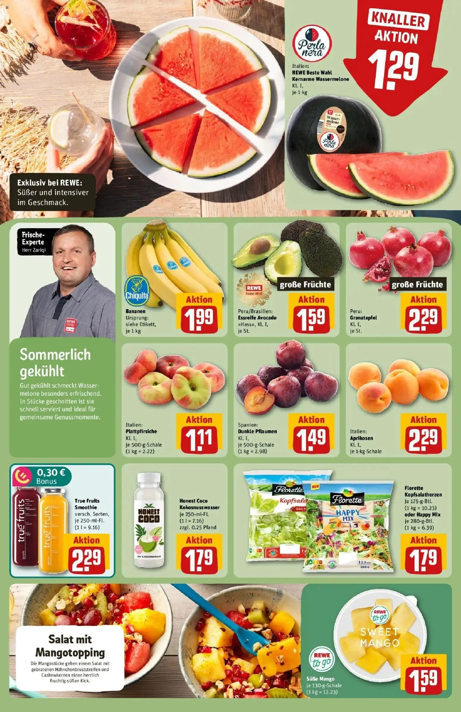 Rewe Prospekt München / Bogenhausen – gültig ab 06.07.2026 | Seite: 6 | Produkte: Pflaumen, Bananen, Mango, Melone