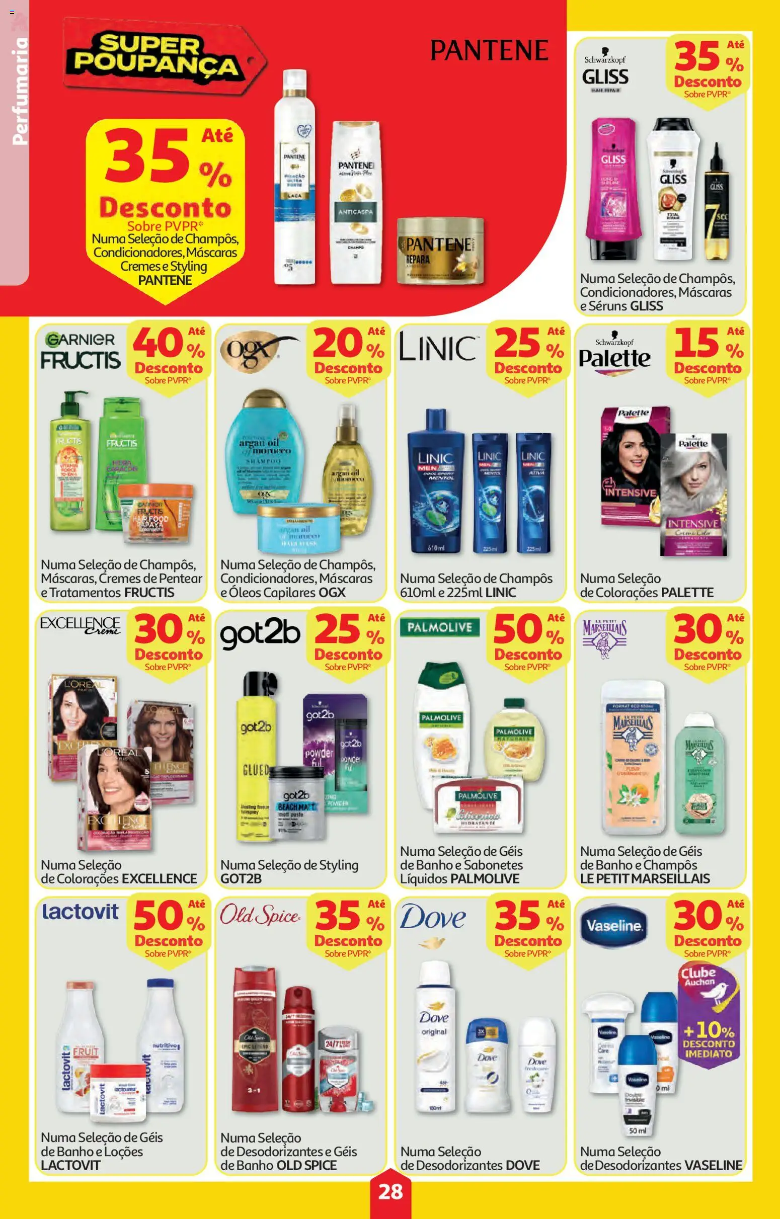 Auchan folheto │ válido de 09/07/2026 | Página: 28 | Produtos: Shampoo, Banho, Creme