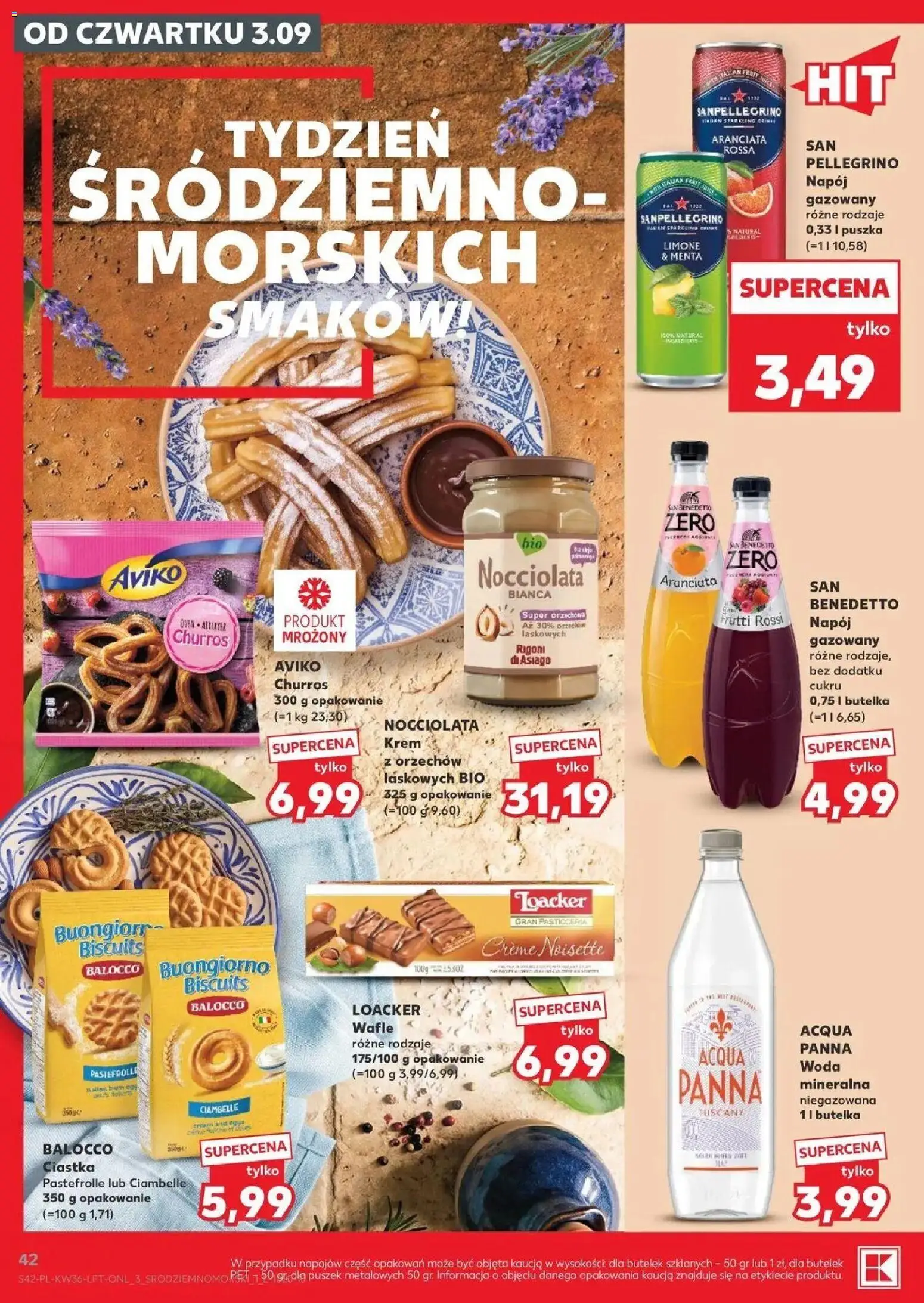 Kaufland gazetka od 03.09.2026 | Strona: 42 | Produkty: Woda mineralna, Ciastka, Krem, Woda