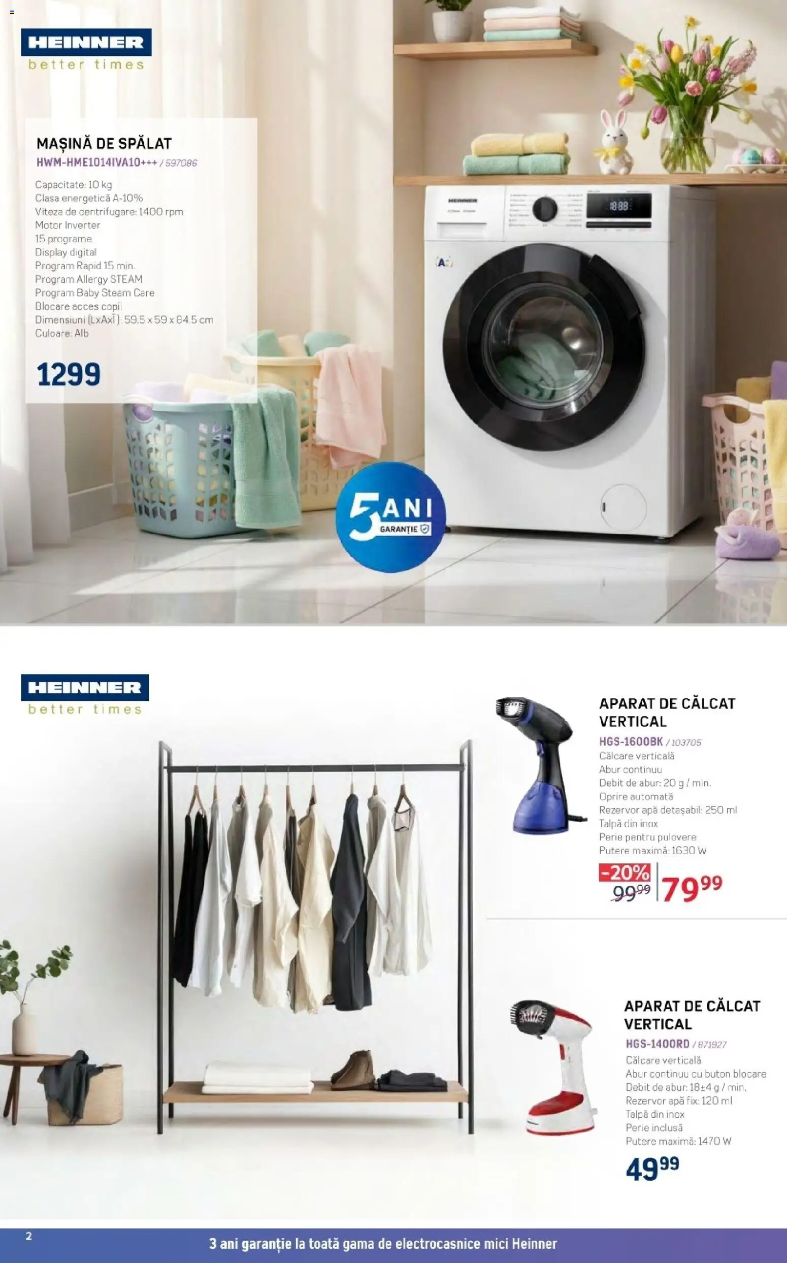 Noul catalog Selgros – valabil de la 03.04.2026 | Pagină: 2 | Produse: Aparat de călcat, Mașină De Spălat, Mici, Apă
