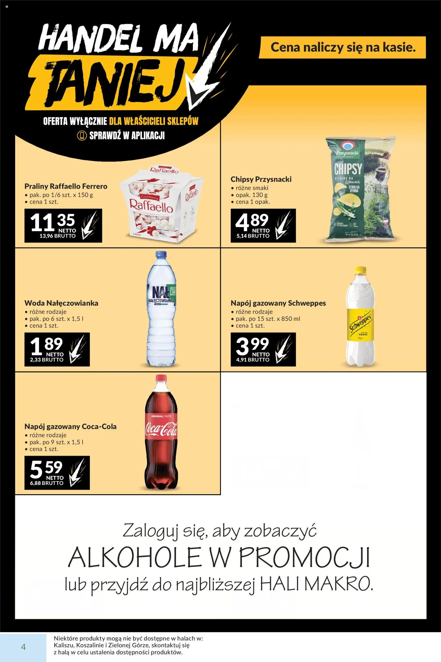Makro gazetka od 29.09.2026 | Strona: 4 | Produkty: Praliny, Tonic, Woda Nałęczowianka, Woda