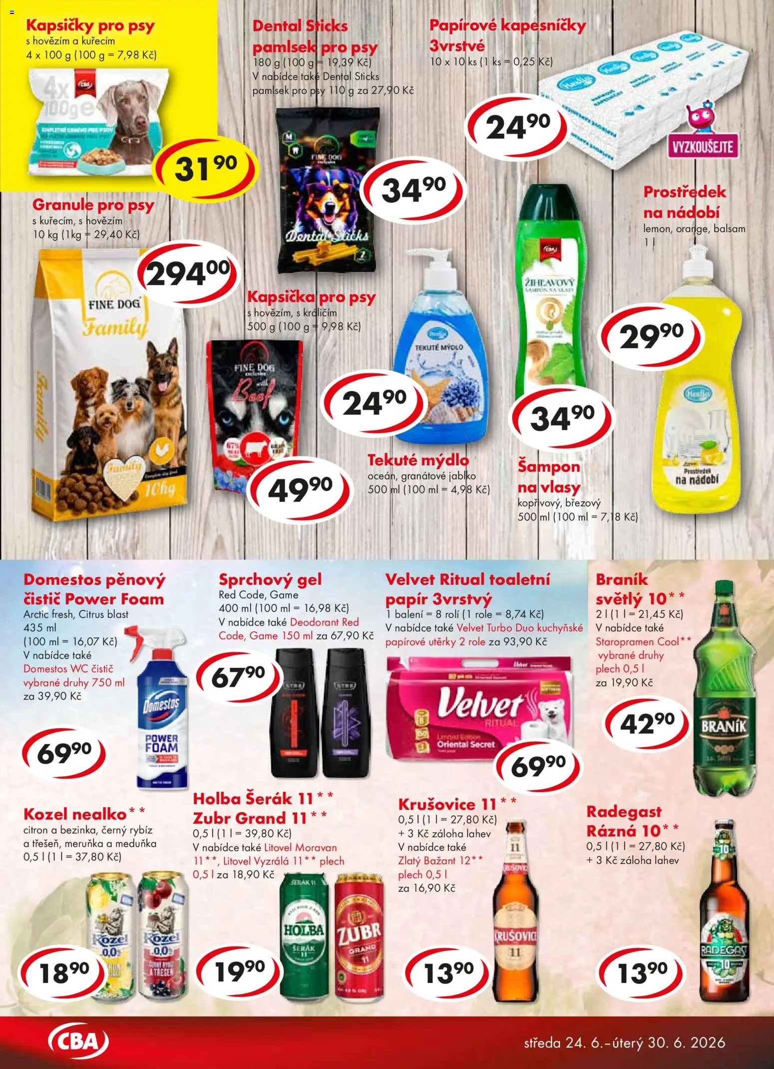 CBA leták - Premium od 24.06.2026 | Strana: 5 | Produkty: Deodorant, Papírové kapesníčky, Kozel nealko, Velvet Turbo