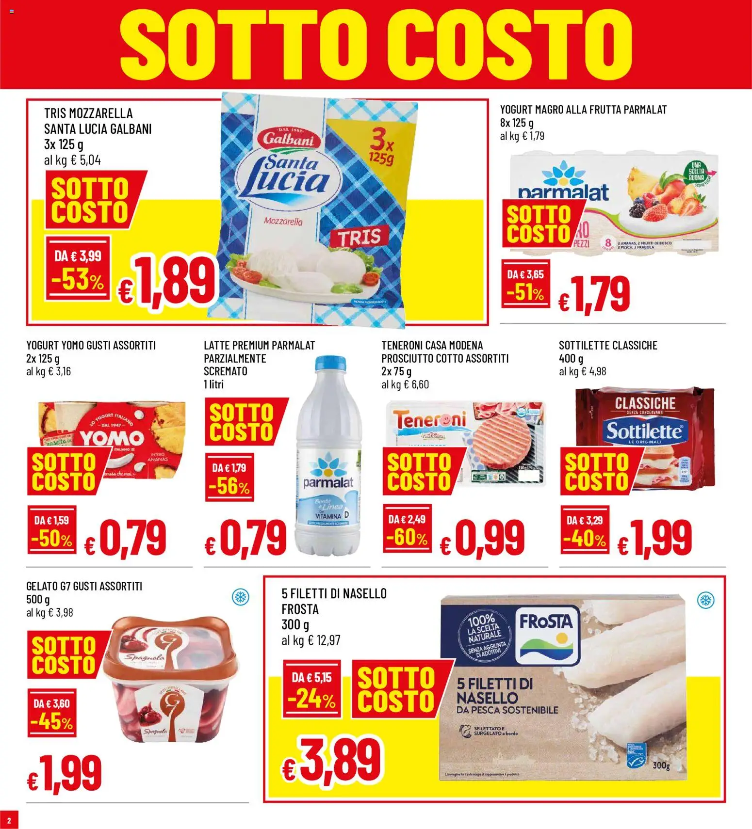 Volantino Famila del 14/09/2026 | Pagina: 2 | Prodotti: Gelato, Mozzarella, Latte, Prosciutto