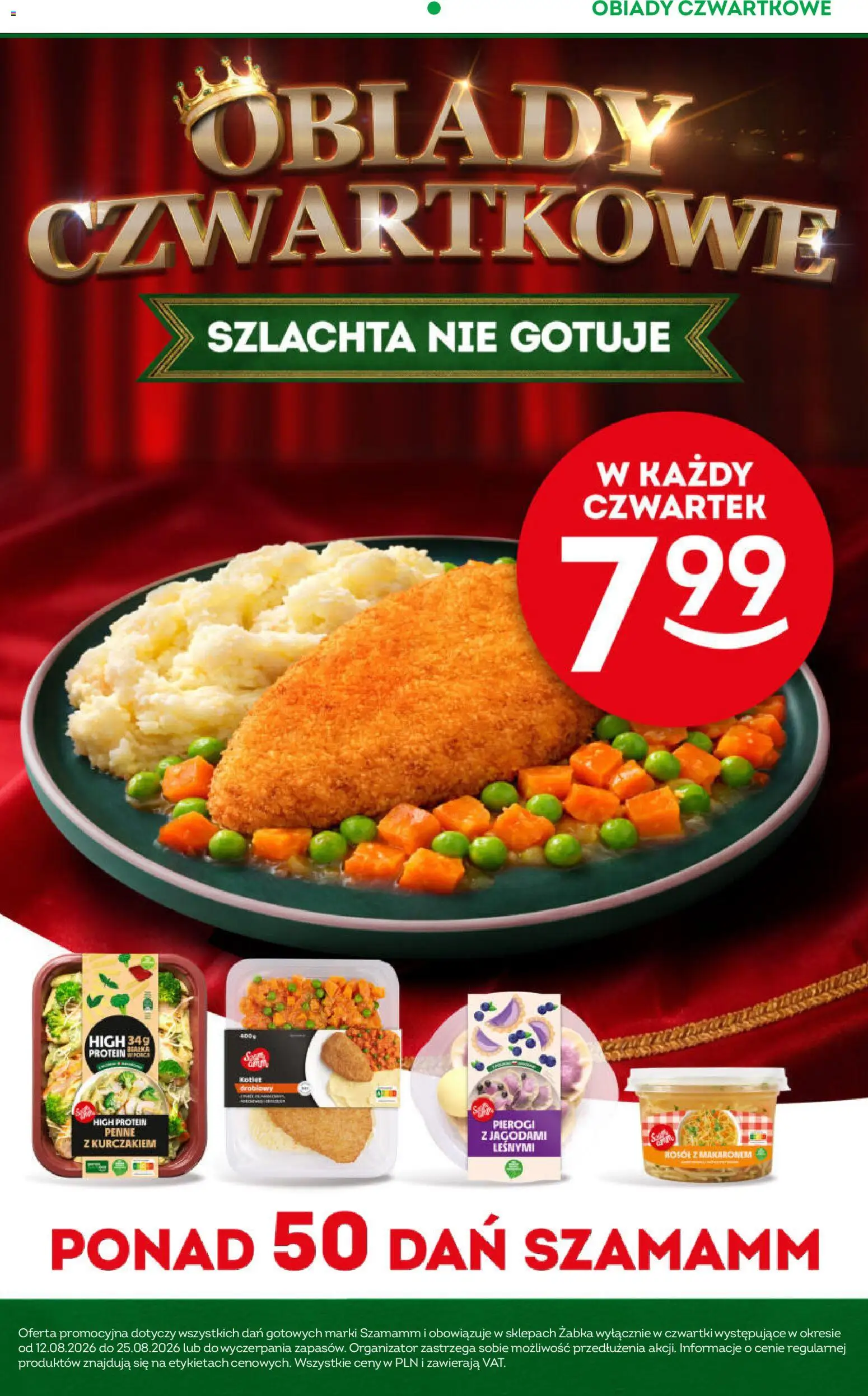 Żabka gazetka - Codzienne produkty od 10.08.2026 | Strona: 15 | Produkty: Kotlet, High Protein, Pierogi, Penne