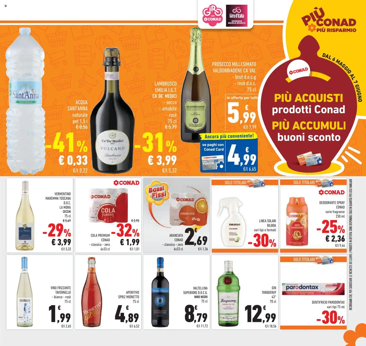 Volantino Conad del 20.05.2026 | Pagina: 33 | Prodotti: Deodorante, Gin, Prosecco, Aperitivo