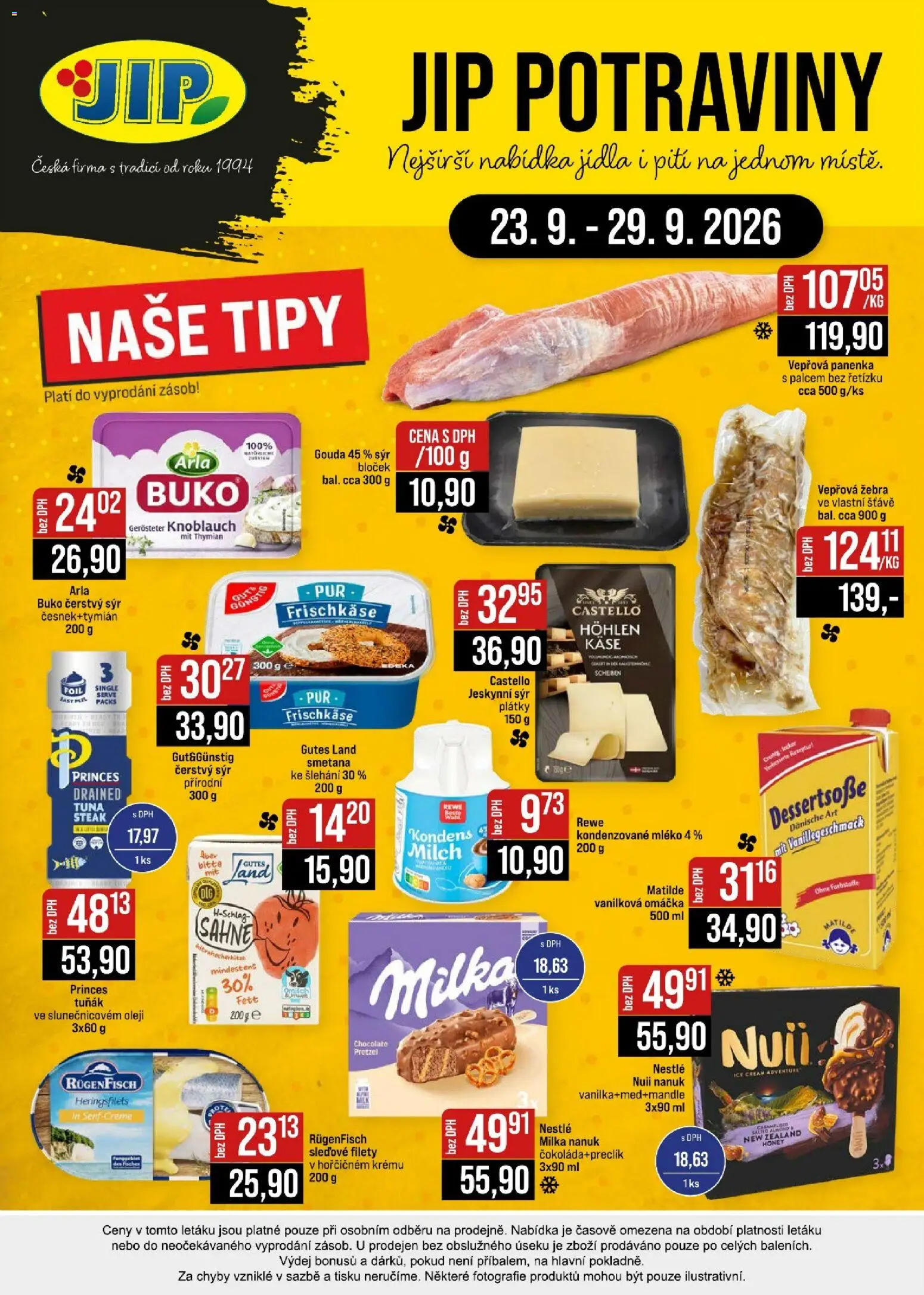 Jip leták - Cash & Carry od 23.09.2026 | Strana: 24 | Produkty: Nanuk, Tuňák, Gouda, Kondenzované mléko