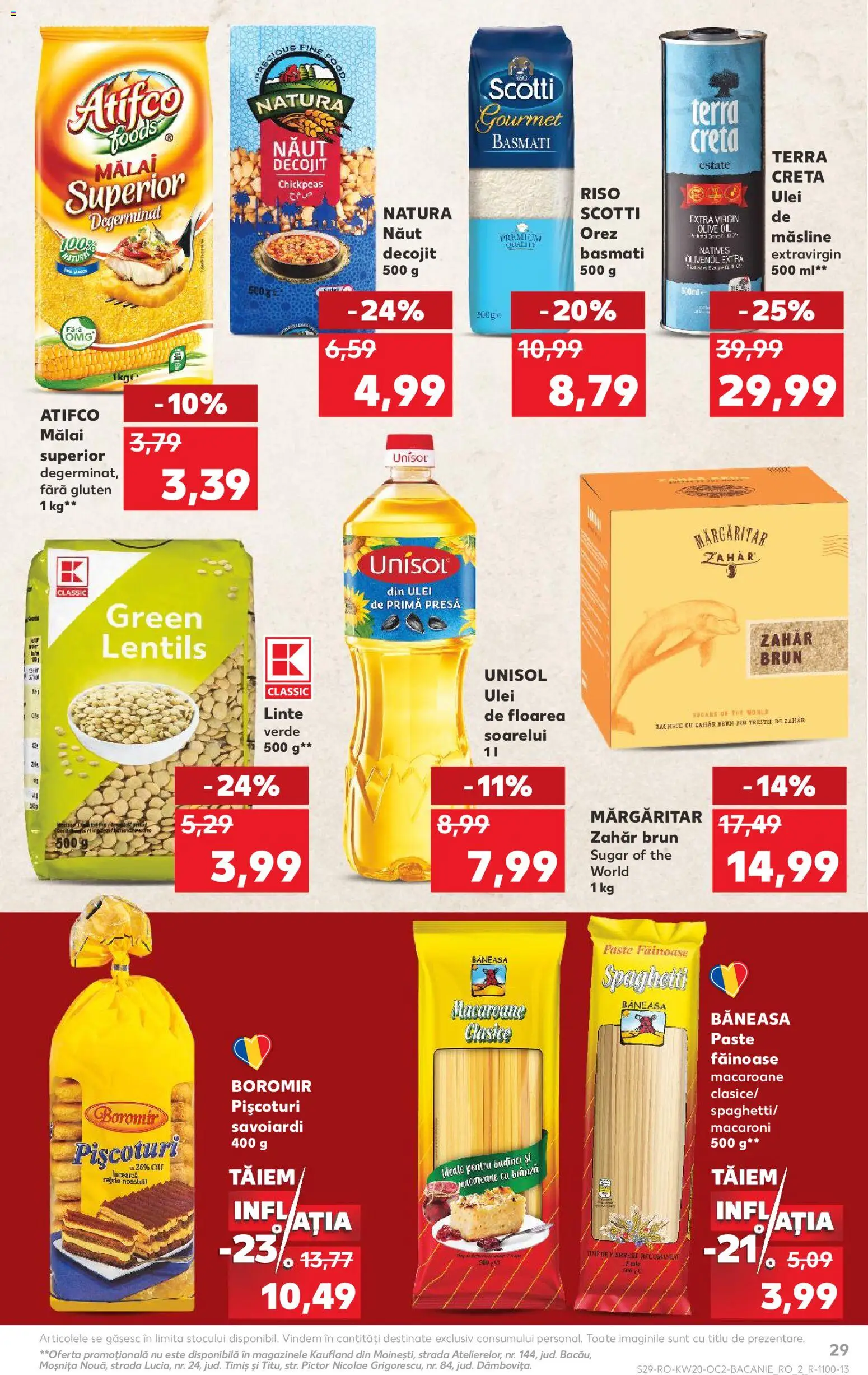 Noul catalog Kaufland – valabil de la 13.05.2026 | Pagină: 29 | Produse: Măsline, Brânză, Orez, Paste