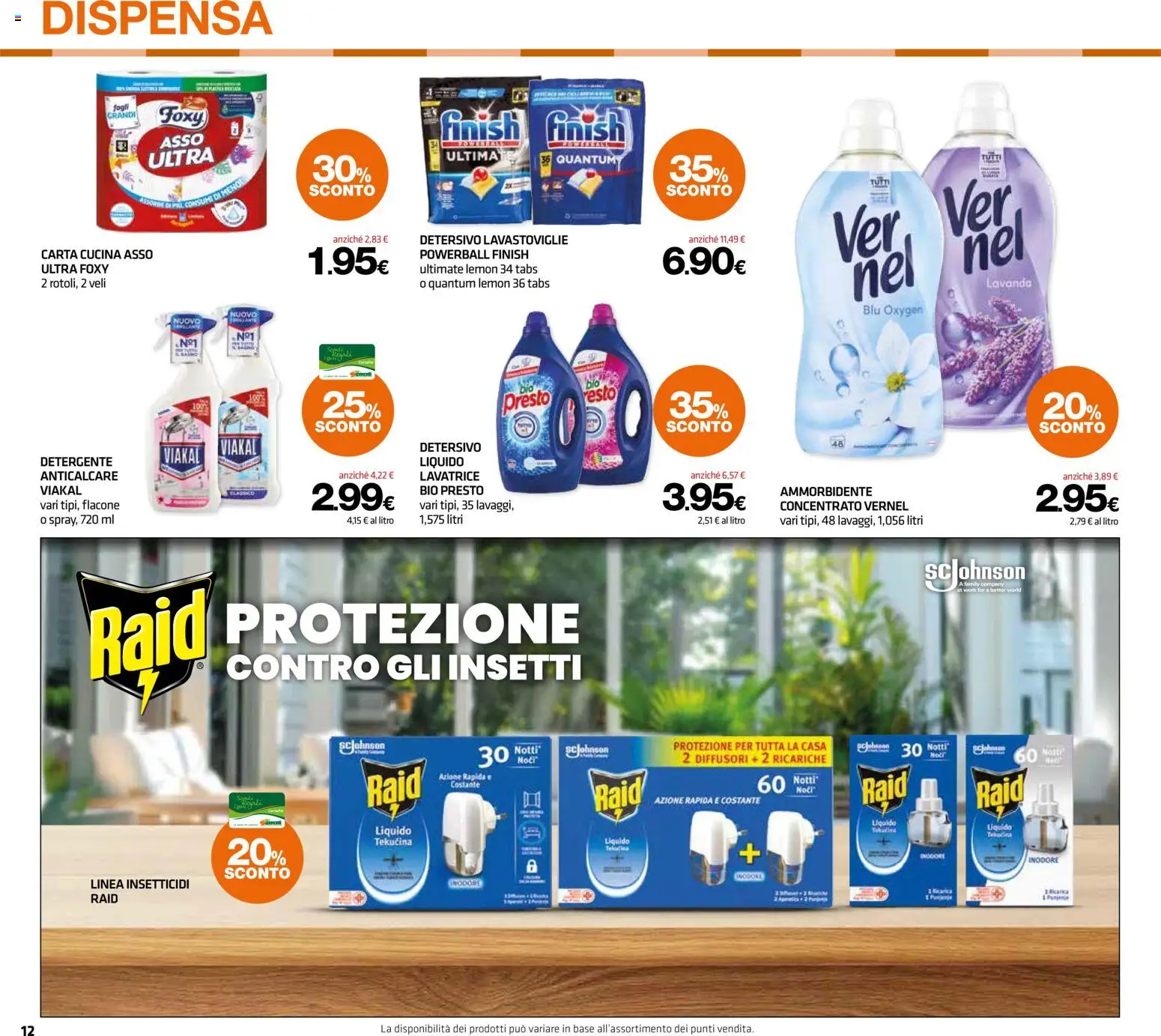 Volantino Superconti del 13/08/2026 | Pagina: 12 | Prodotti: Detergente, Anticalcare, Lavastoviglie, Lavanda
