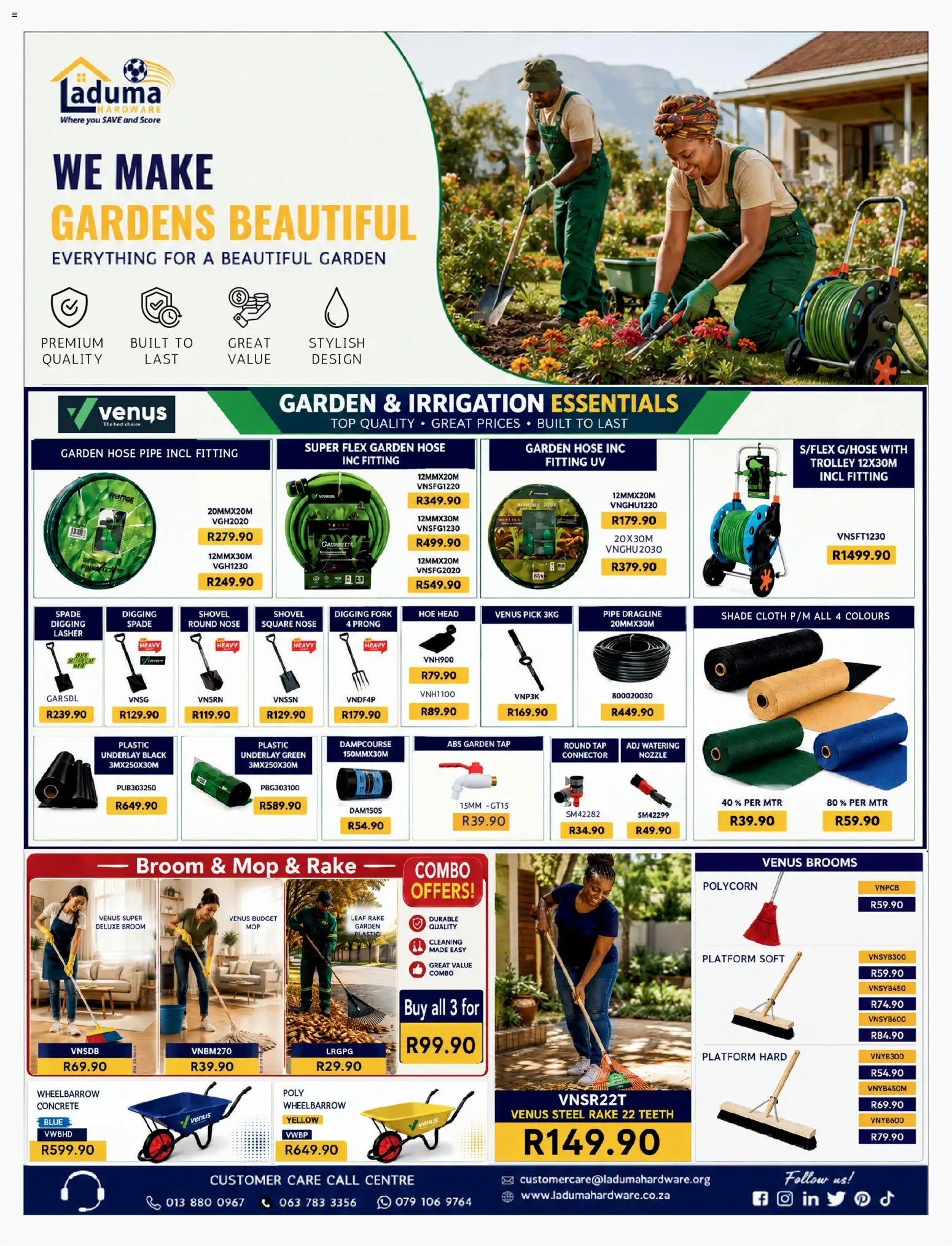 New Laduma Hardware catalogue – valid from 01/08/2026 | Page: 13 | Products: Connector, Broom, Mop, Spade