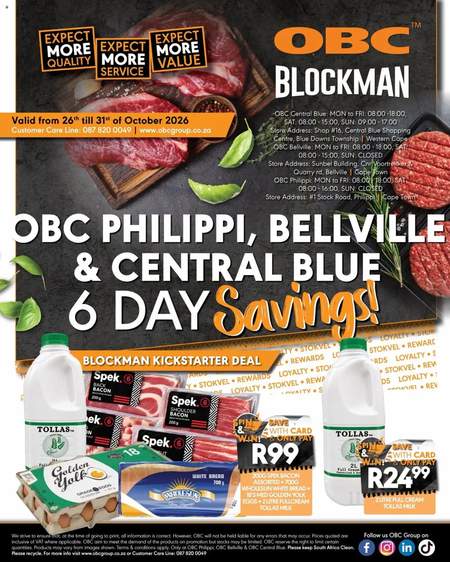 OBC Philippi, Bellville & Central Blue (26/10/2026 - 31/10/2026) Online