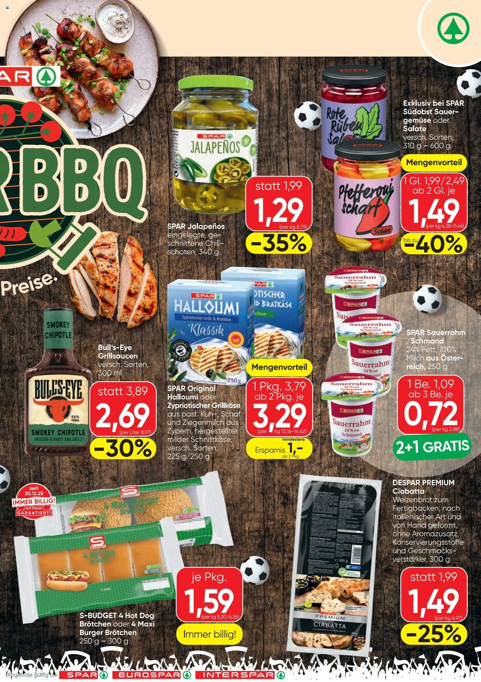 Spar Grillen gültig ab 11.06.2026 | Seite: 4 | Produkte: Gemüse, Grill, Milch, Sauerrahm